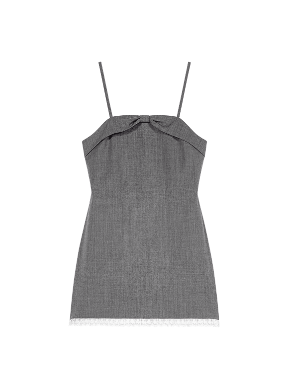 Robe courte tailleur avec dentelle