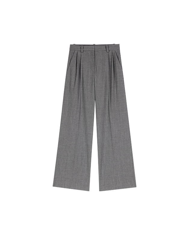 Pantalon tailleur large avec plis
