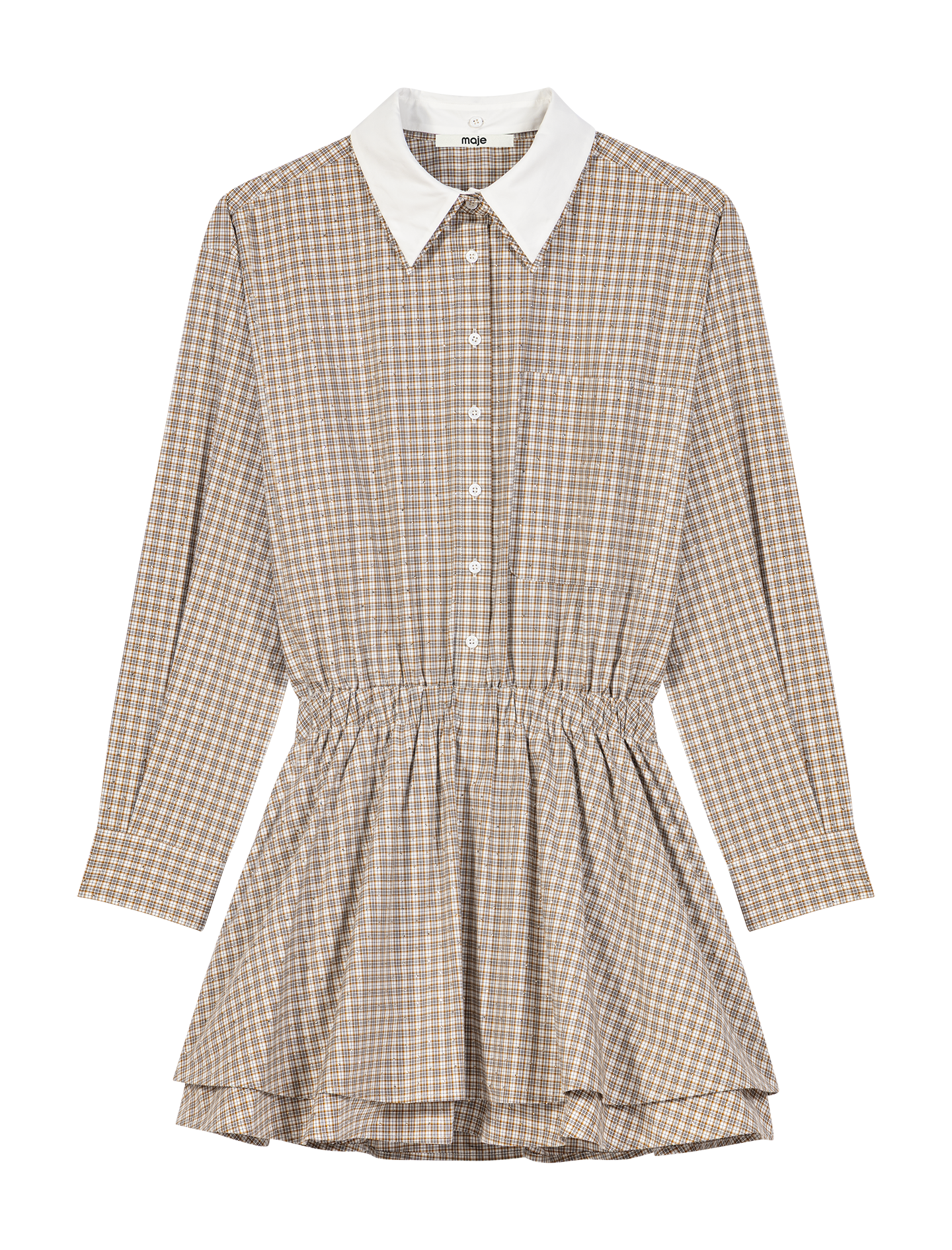 Robe courte à carreaux strassée