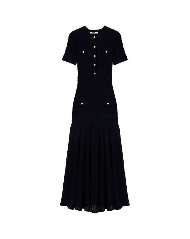 Robe longue en maille pointelle
