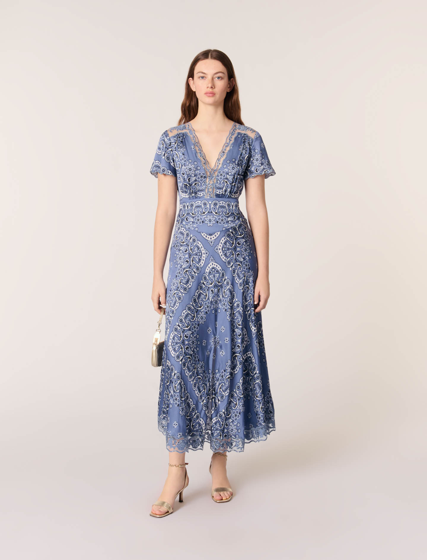 Robe Longue Fluide Imprimée - Maje - Modalova