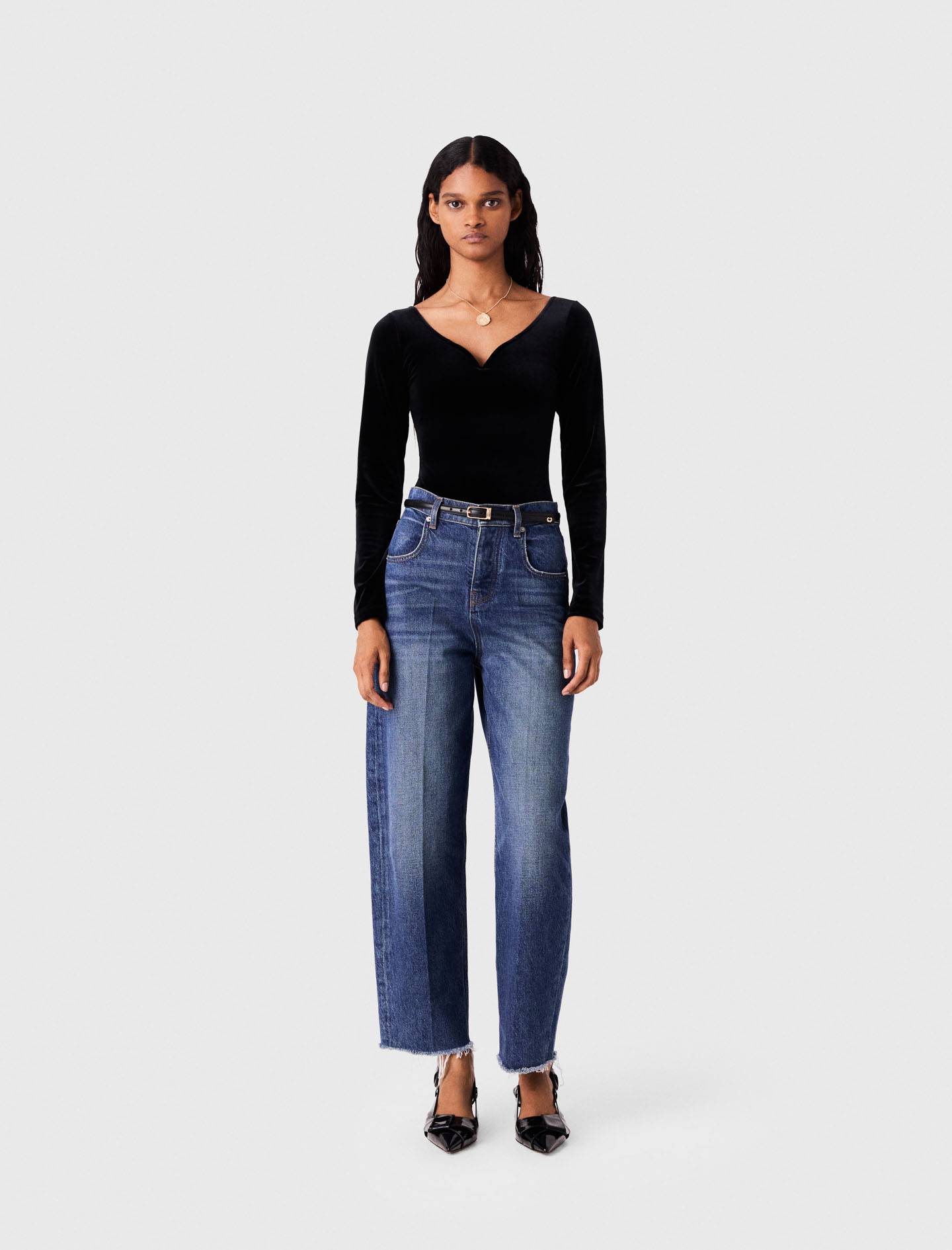 Body En Velours - Noir - Taille 3 - Maje