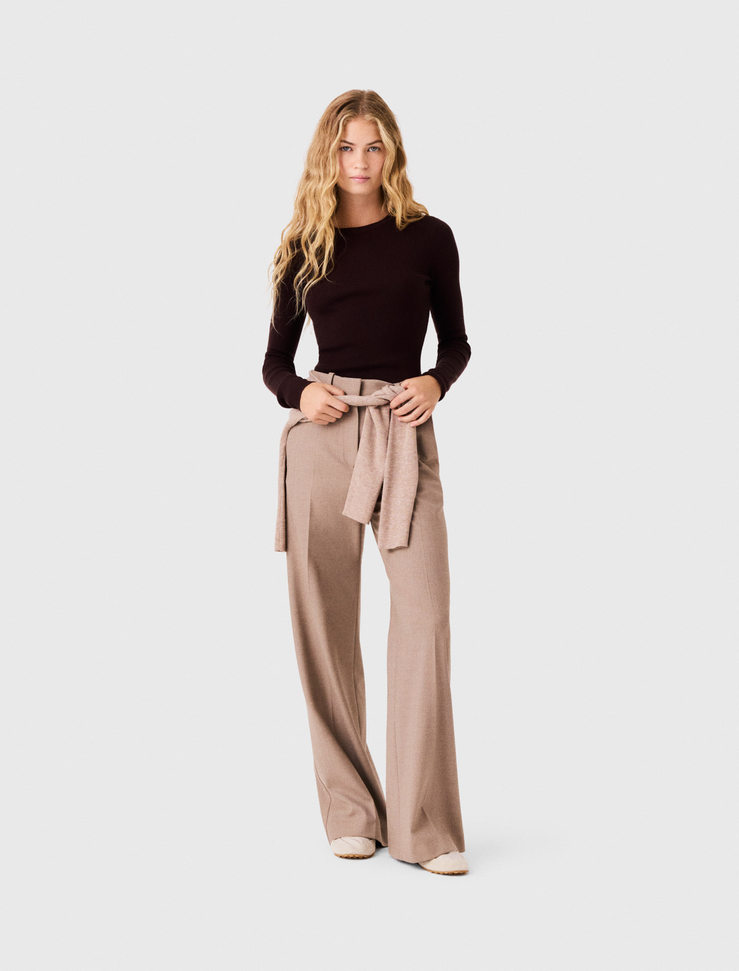 Pull Col Rond Seconde Peau - Marron Fonce - Taille 1 - Maje