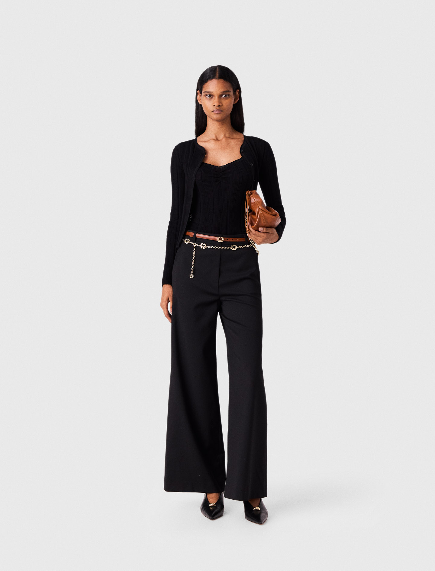 Pantalon Flare - Noir - Taille 34 - Maje
