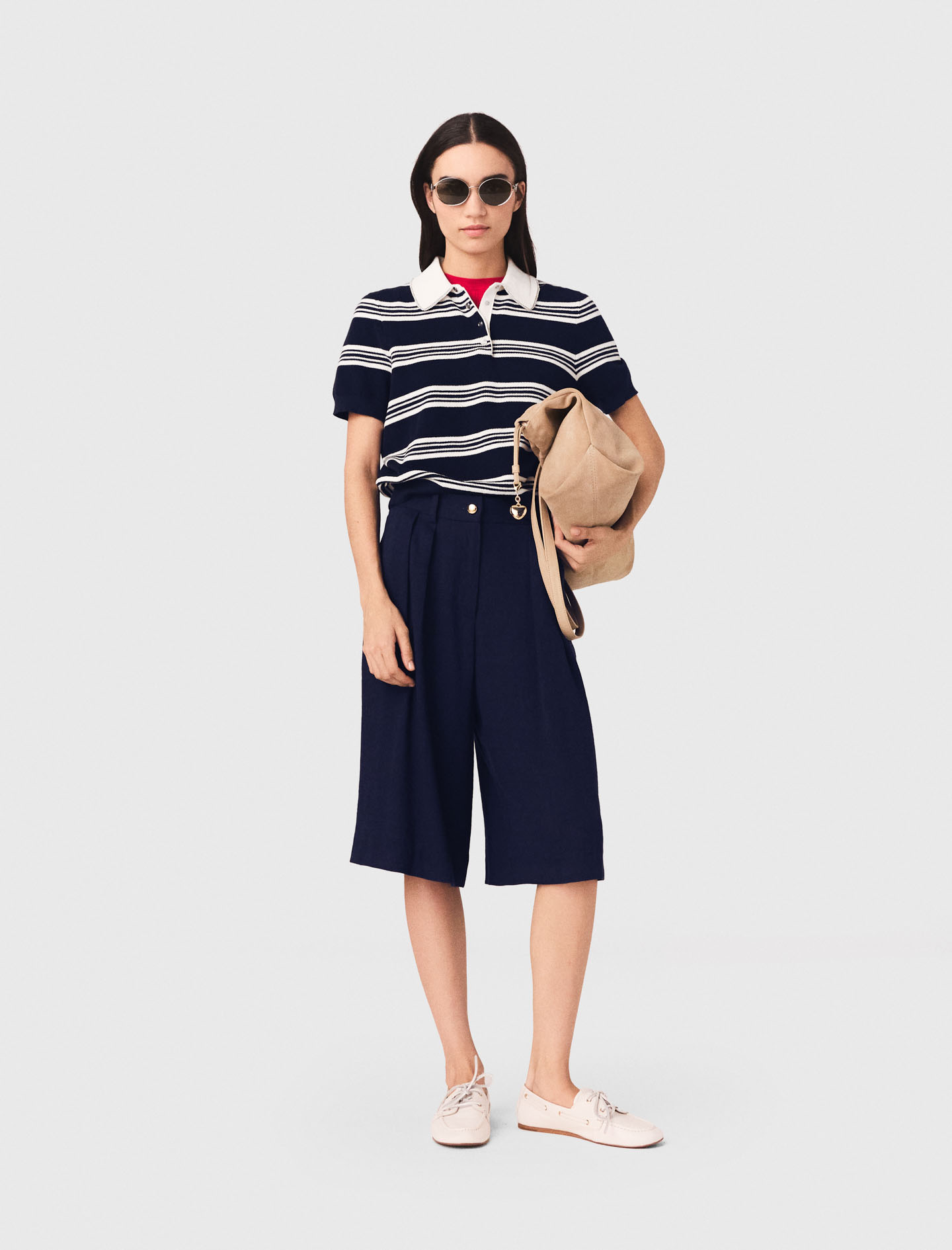 Polo Rayé Avec Strass Sur Le Col - Bicolore - Taille 3 - Maje