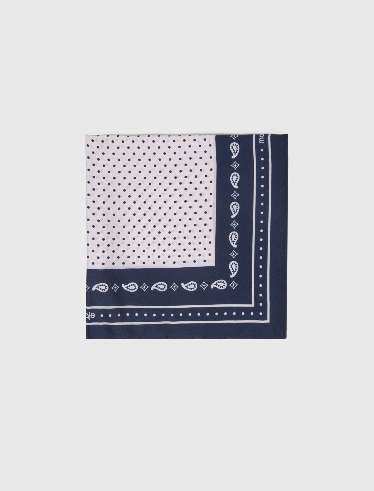 Bandana 60x60 Imprimé En Soie - Marine Pois Bandana Print - Maje