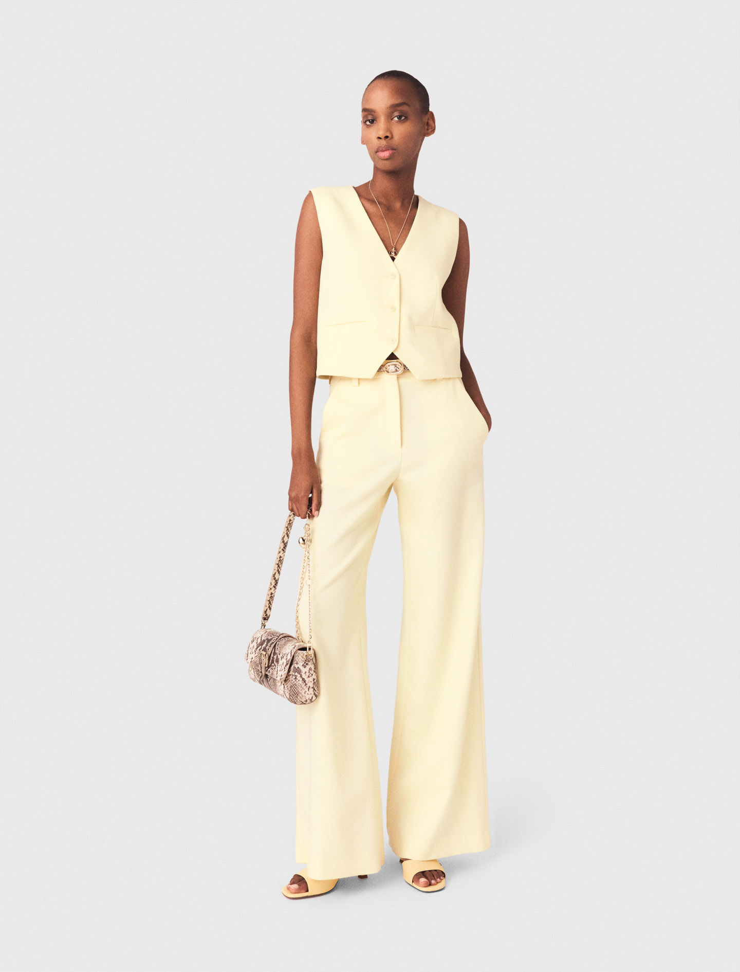 Pantalon De Tailleur - Jaune - Taille 38 - Maje