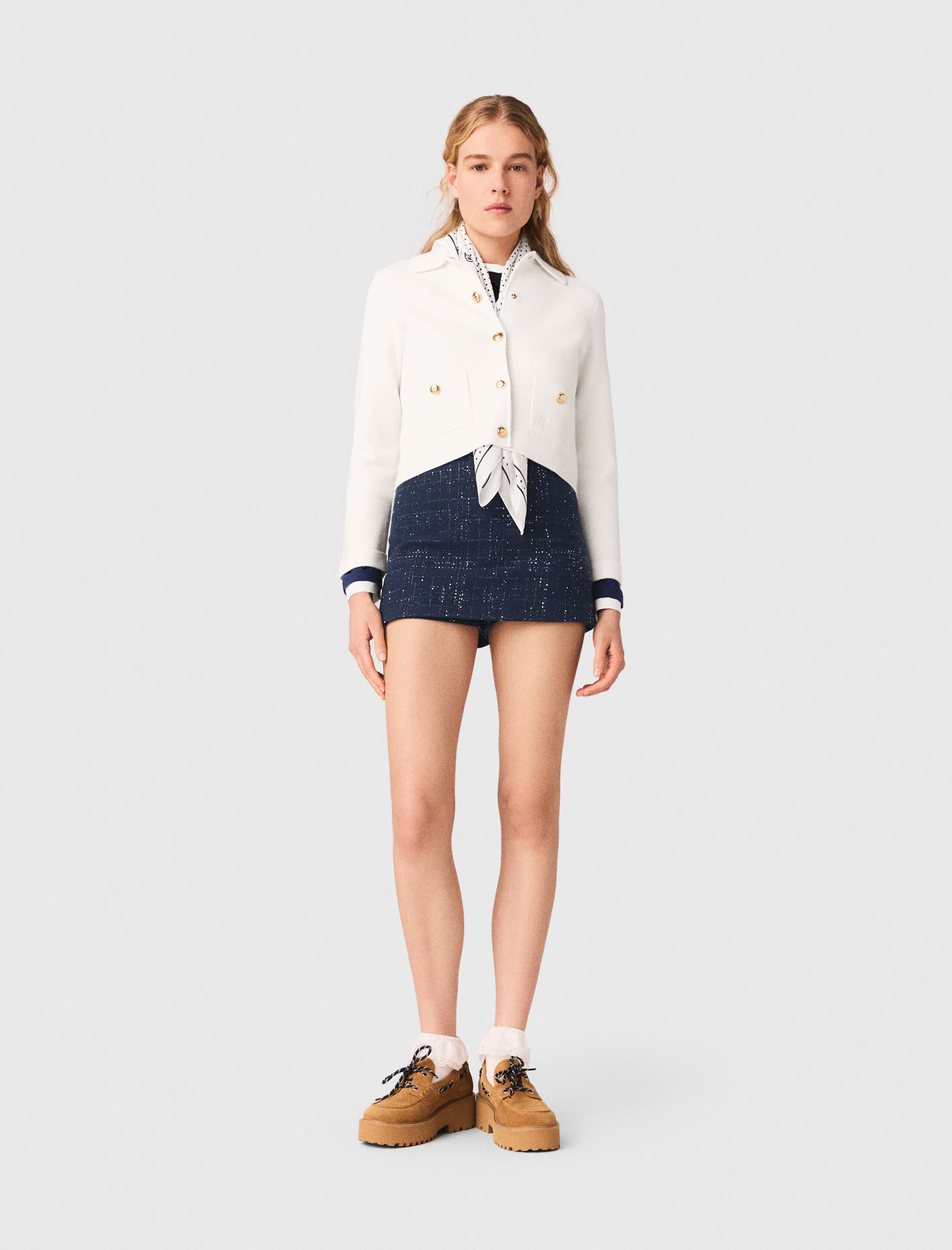 Short Trompe L'Œil - Bleu Marine - Taille 36 - Maje