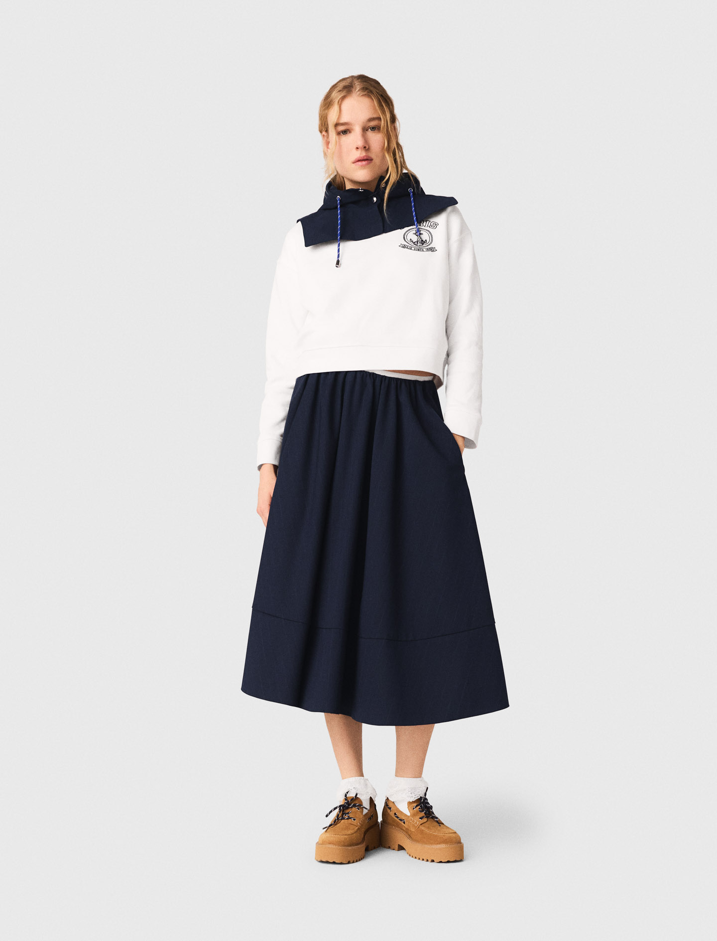 Sweatshirt À Imprimé Marin - Blanc - Taille 3 - Maje