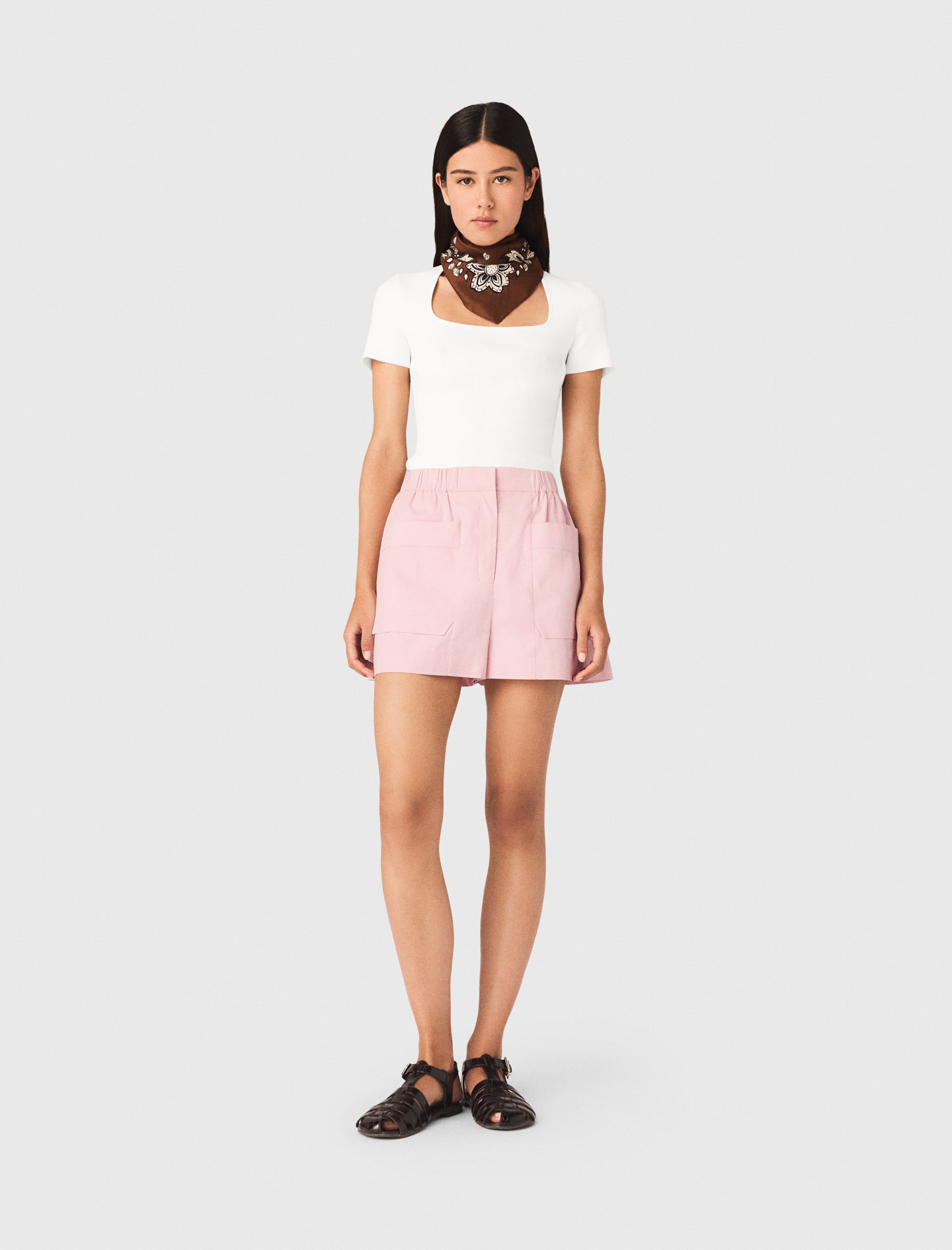 Pull Cotelée À Encolure Carrée - Blanc - Taille 0 - Maje