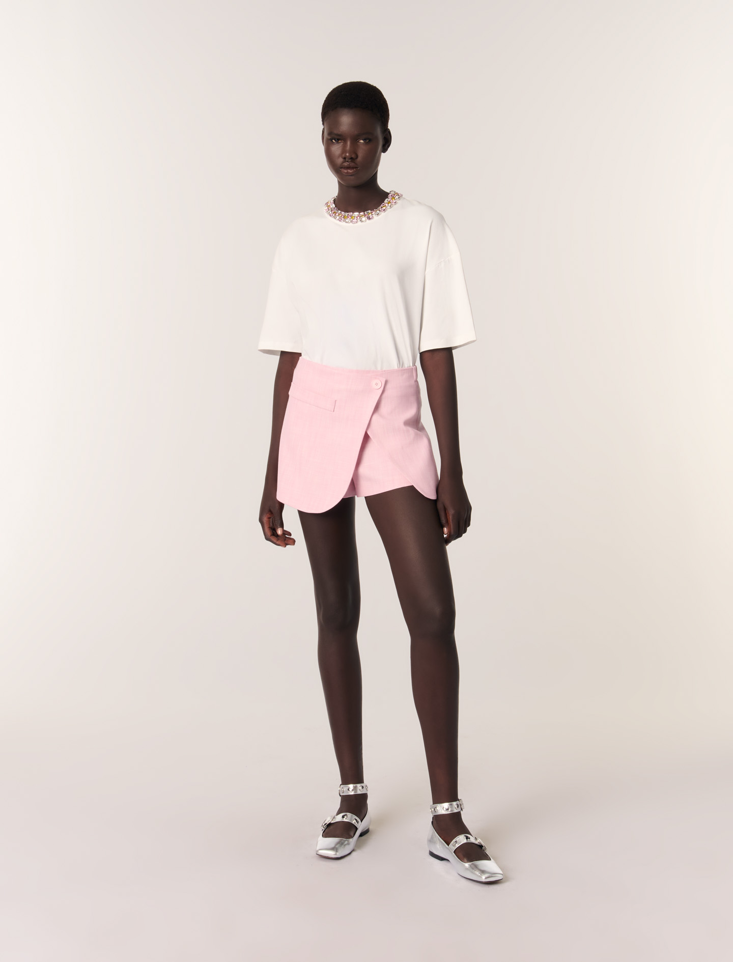 Tee-shirt À Col Bijou - Maje - Modalova