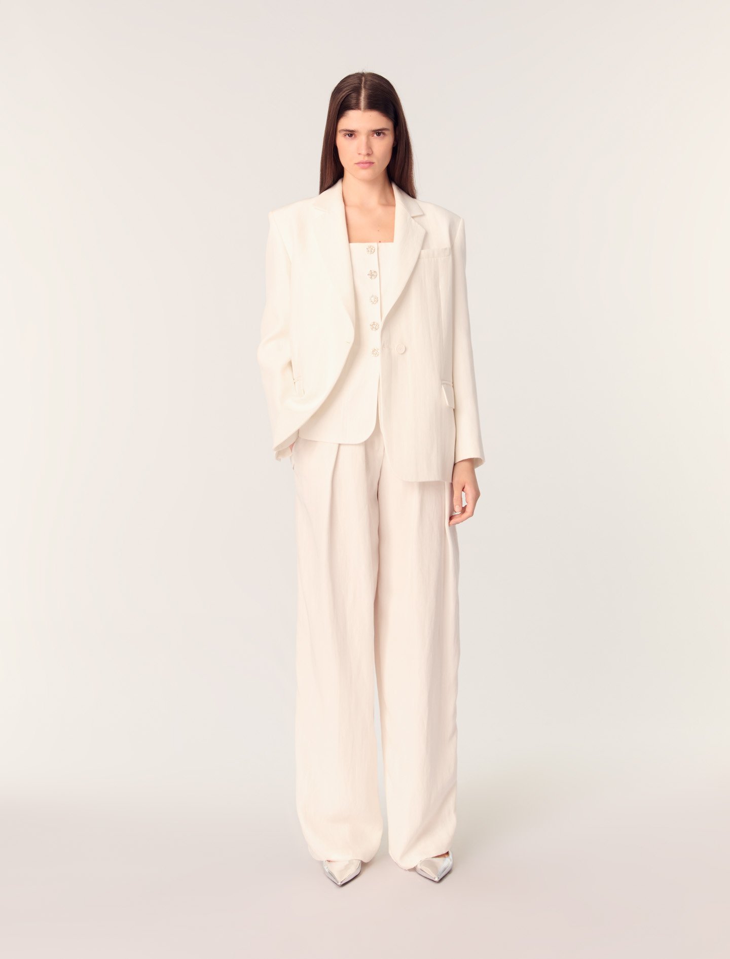 Veste De Tailleur - Blanc - Maje - Maje - Modalova