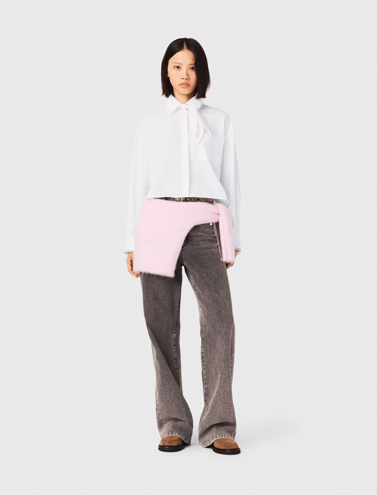 Chemise À Col Croquet - Blanc - Taille 2 - Maje