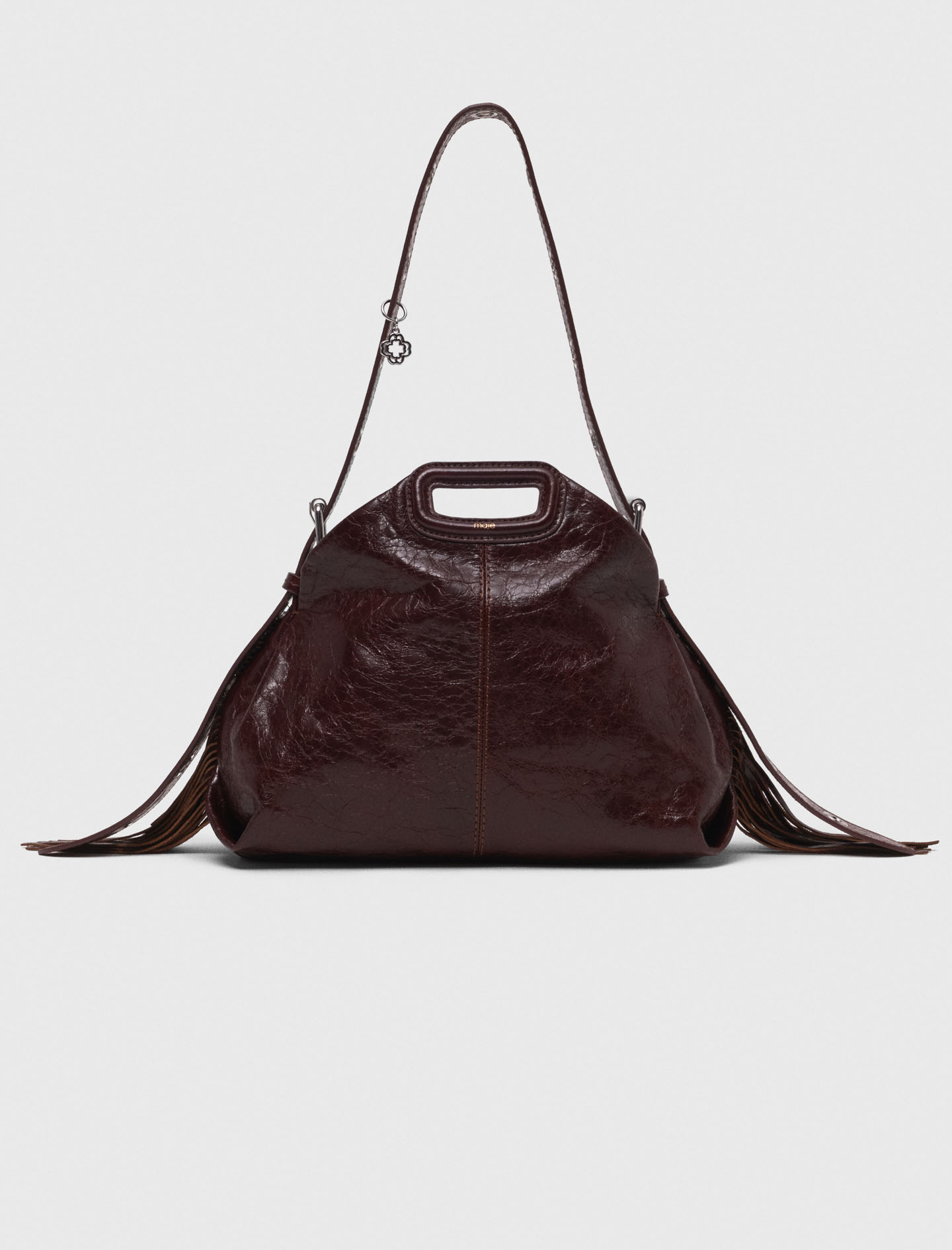 Sac Miss M en cuir craquelé marron pour femme | Maje