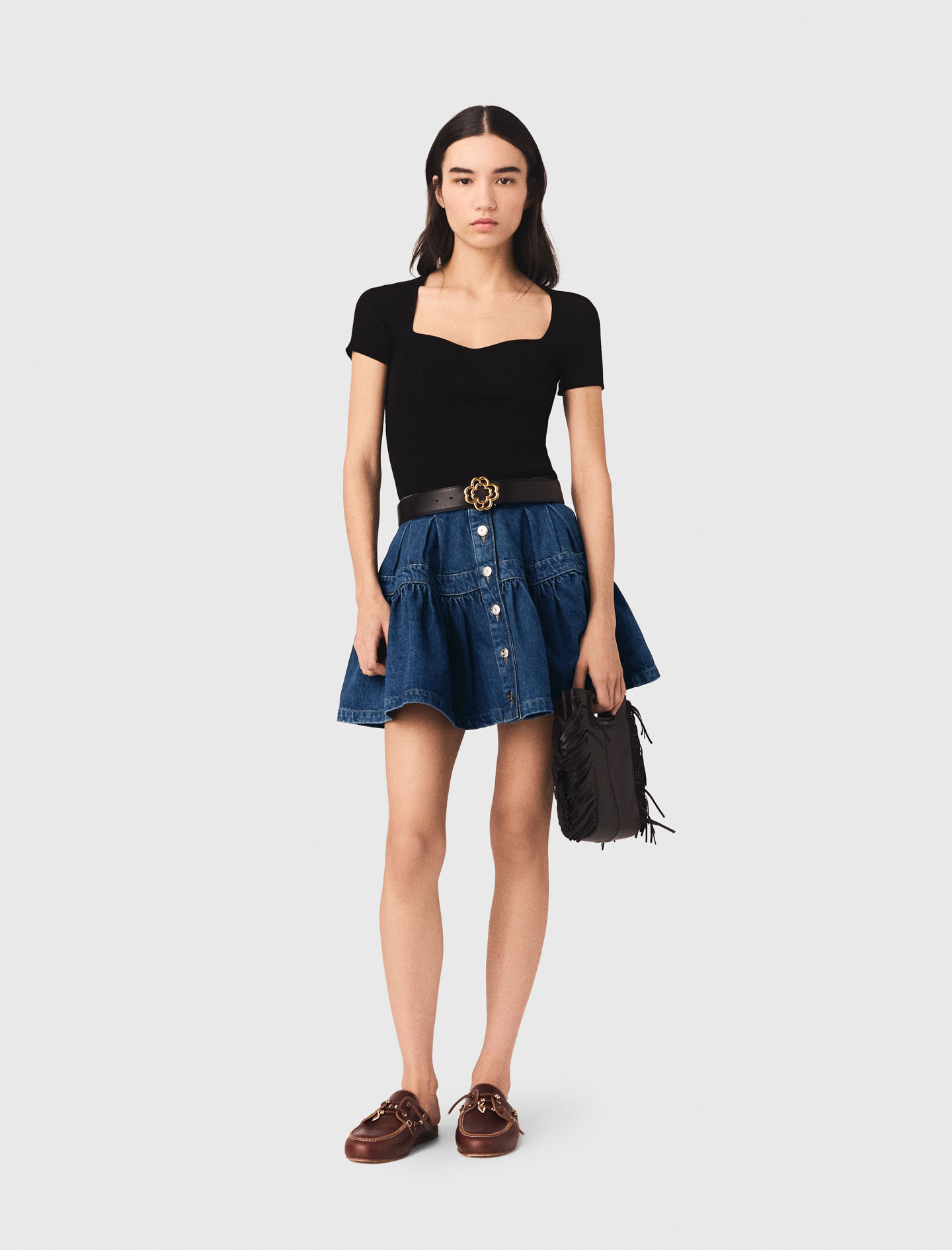 Top En Maille - Noir - Taille 0 - Maje