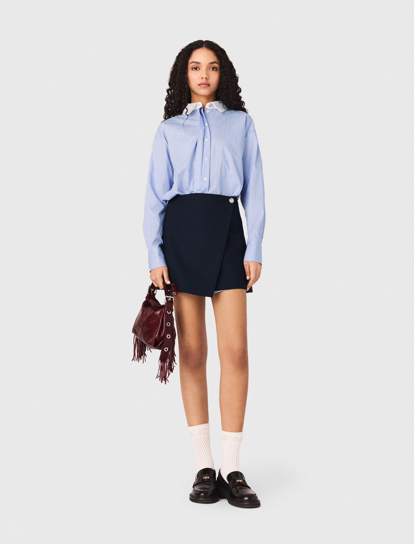 Robe Chemise 2-en-1 - Bleu - Taille 34 - Maje