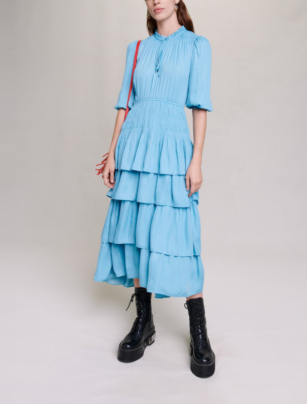 maje★ ROBE LONGUE A VOLANTS ワンピース Robe longue à volants
