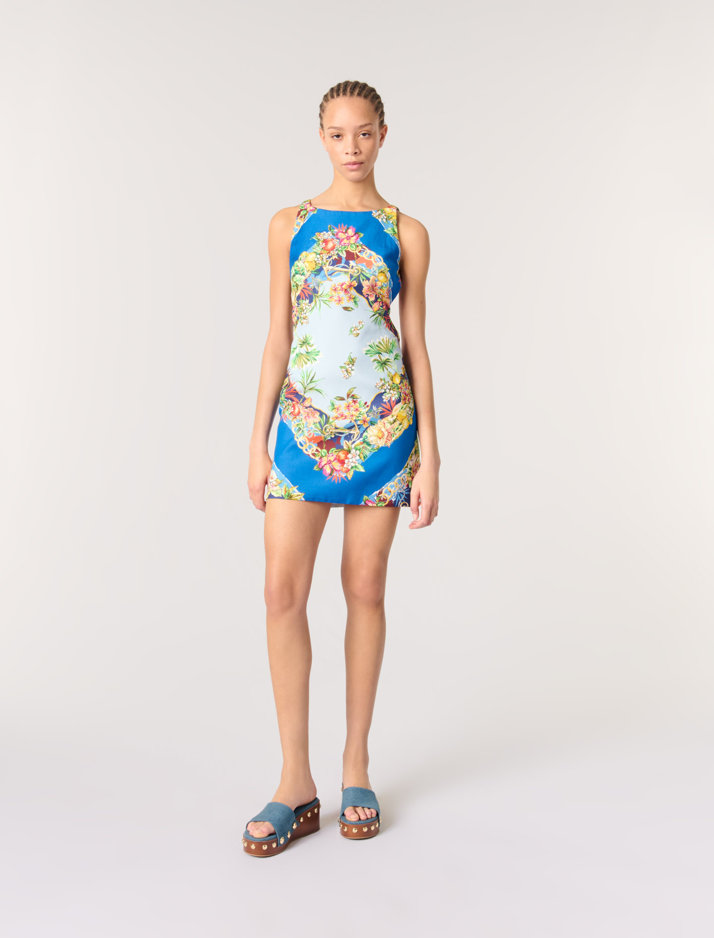 Robe droite imprimée multicolore pour femme | Maje