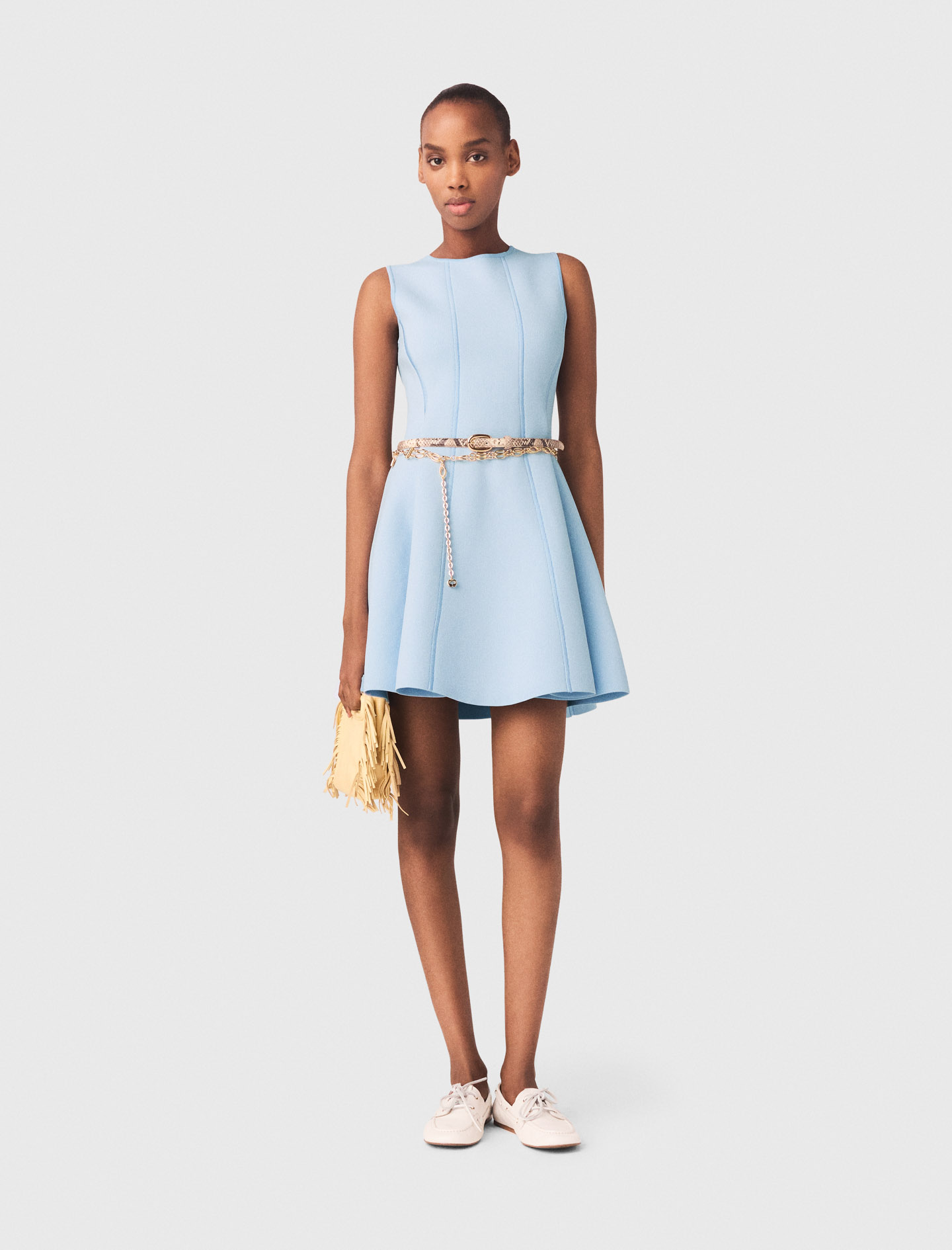 Robe Patineuse Avec Nœuds Bijoux - Bleu - Taille 34 - Maje