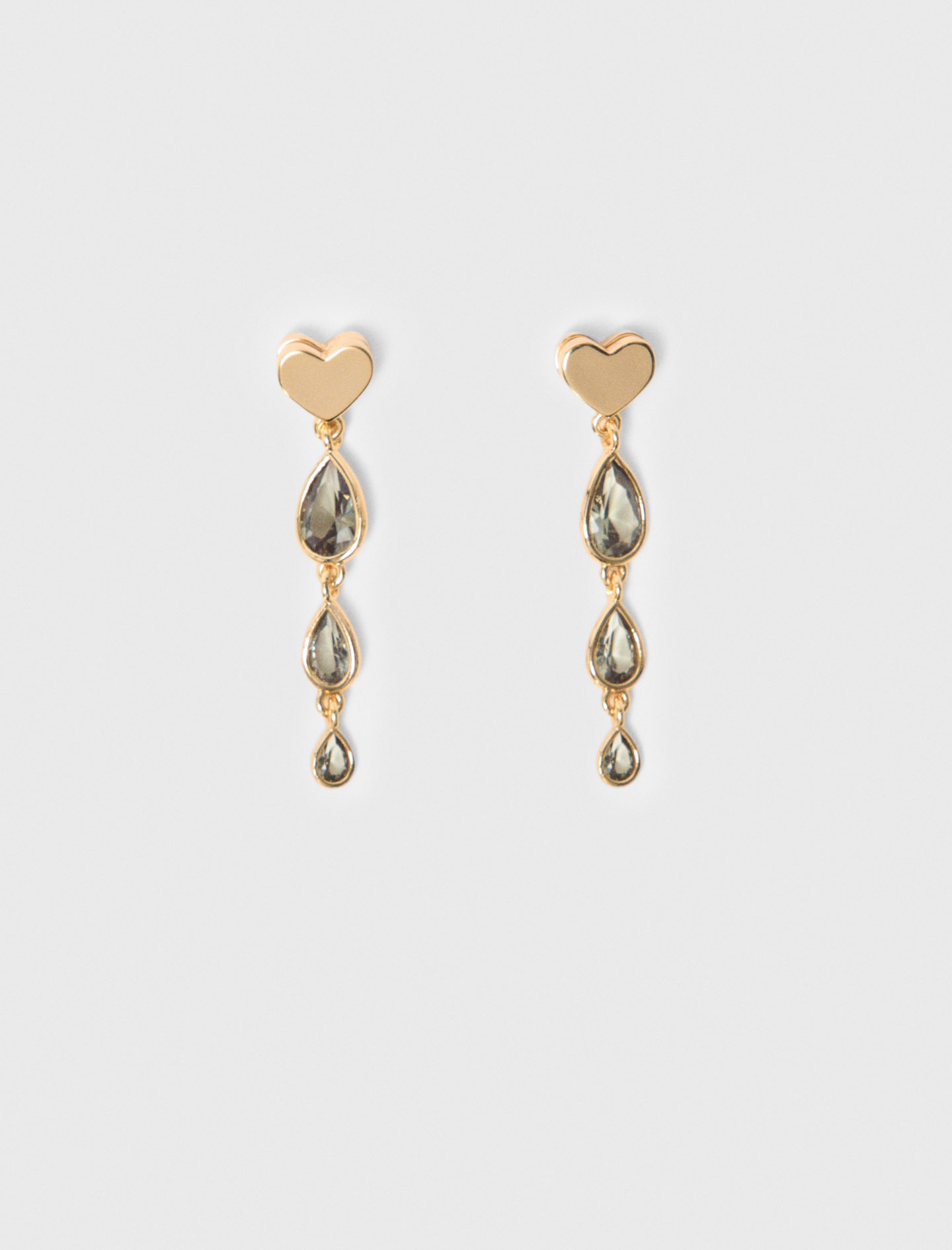 Boucles D'Oreille Cascades Strass - Doré - Maje