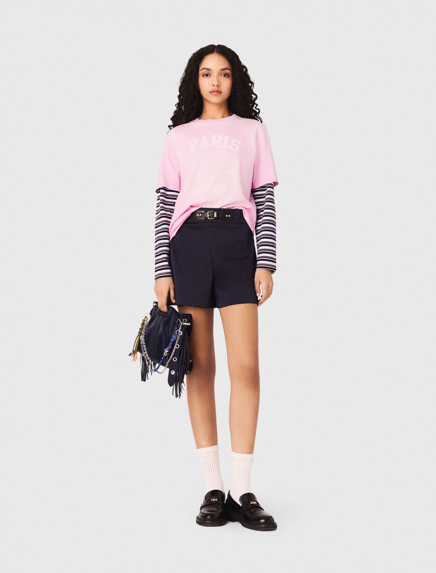 Tee Shirt Avec Imprimé Marin - Rose - Taille 2 - Maje