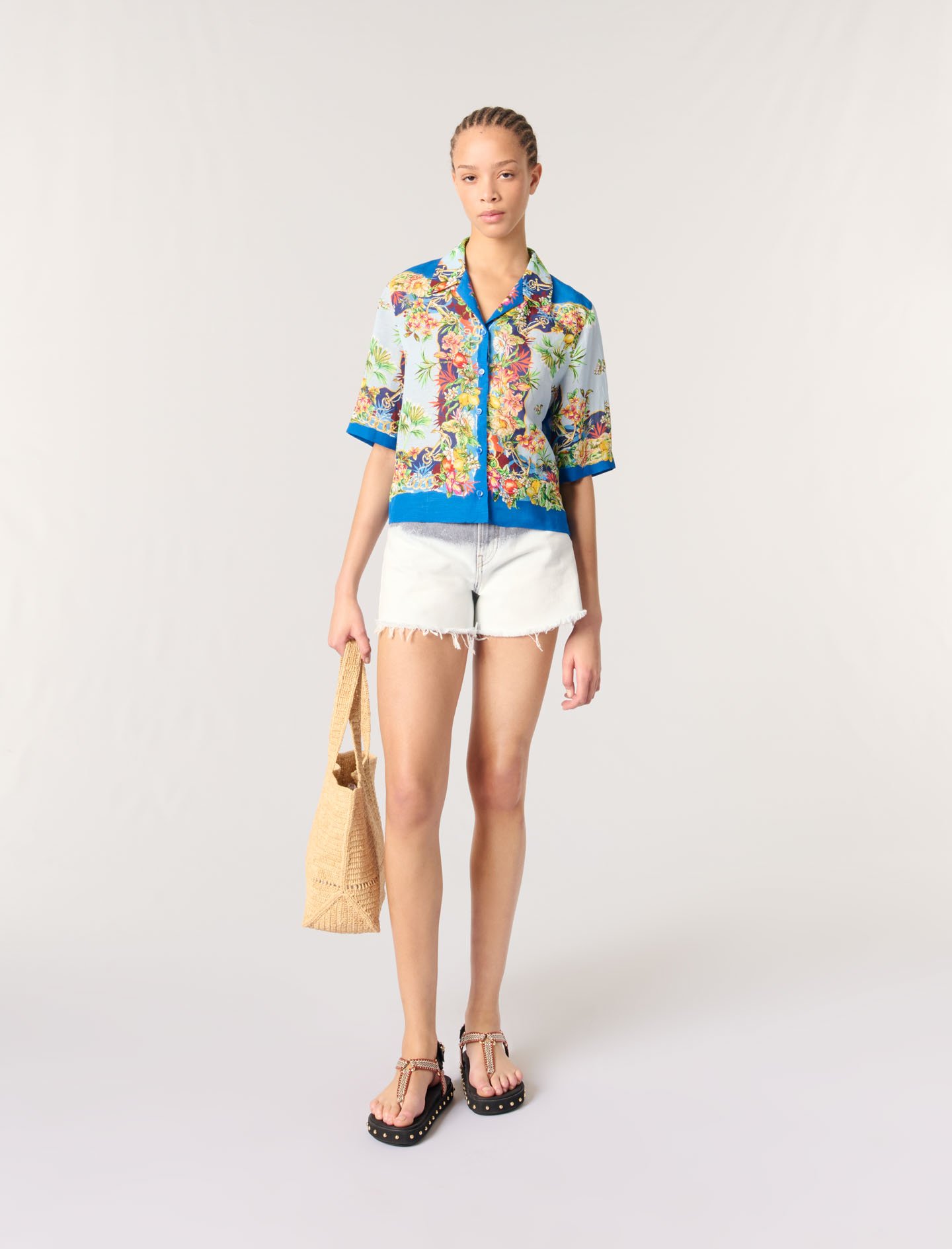 Chemise Courte Imprimée - Maje - Modalova