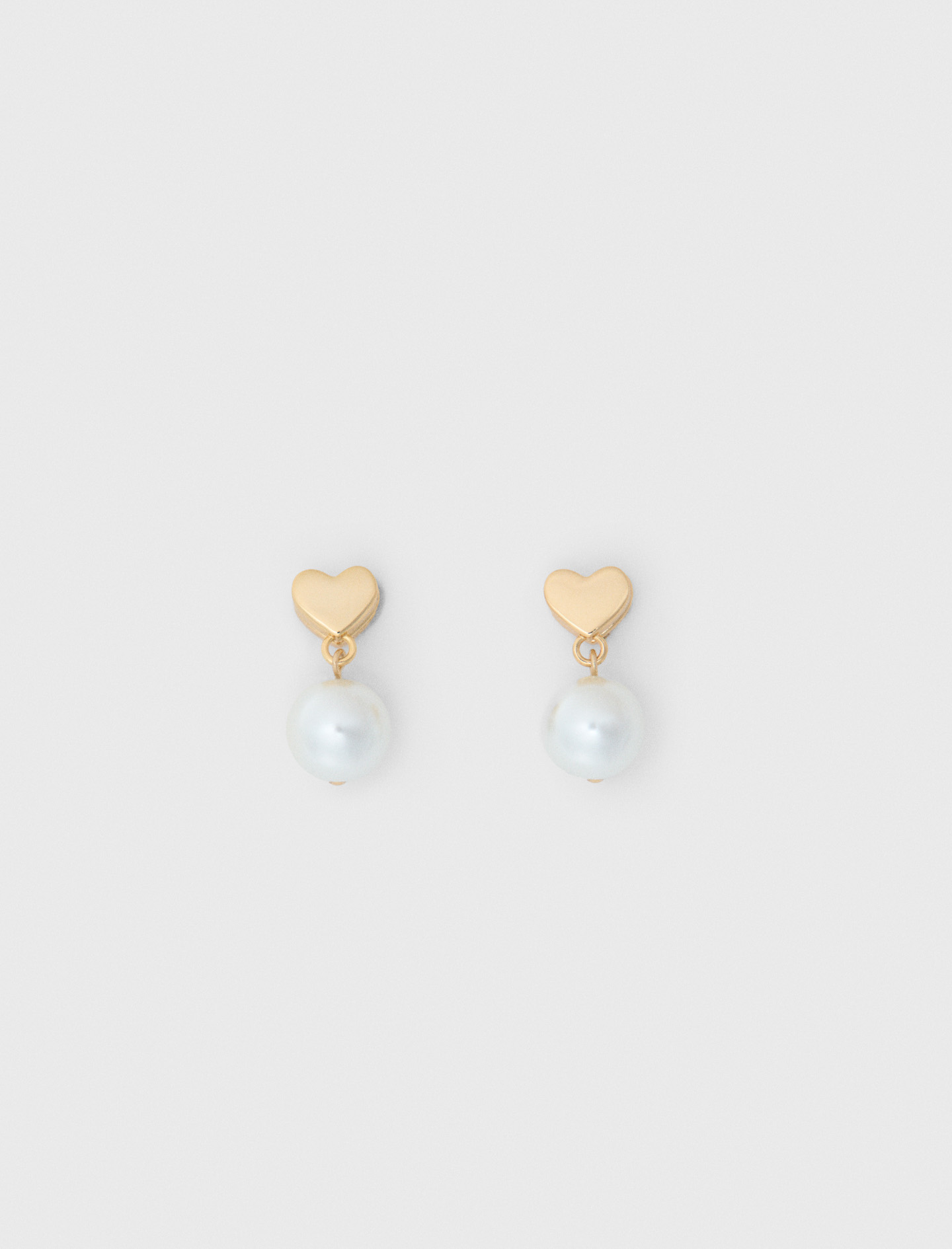 Boucles D'Oreille Perles - Doré - Maje