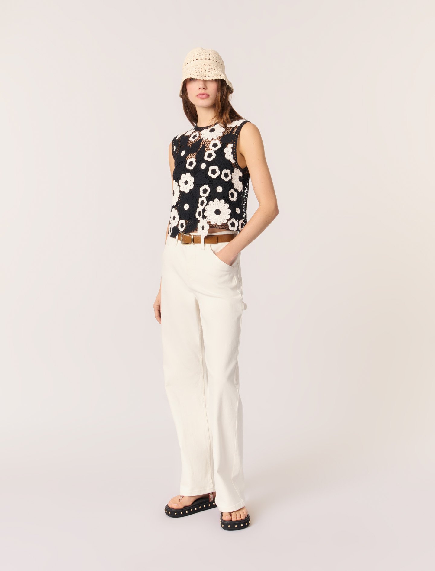 Top En Crochet Floral - Bicolore - Maje - Modalova