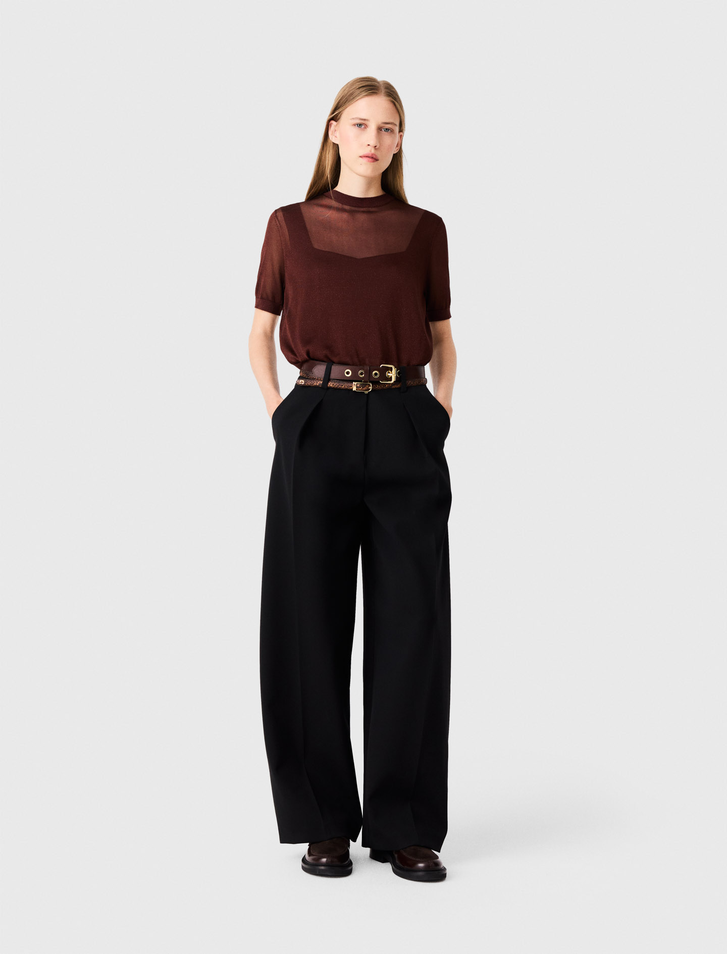 Pantalon De Tailleur Balloon - Noir - Taille 34 - Maje