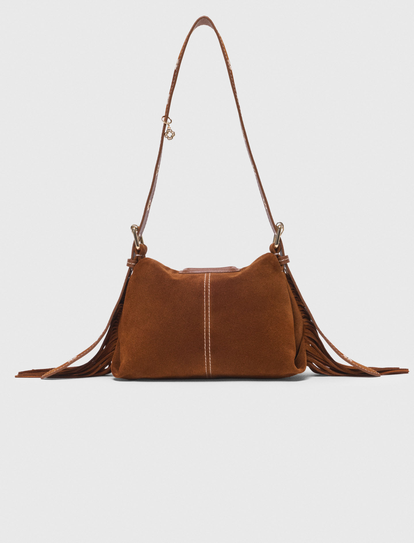 Sac Miss M mini en suède surpiquée marron pour femme | Maje