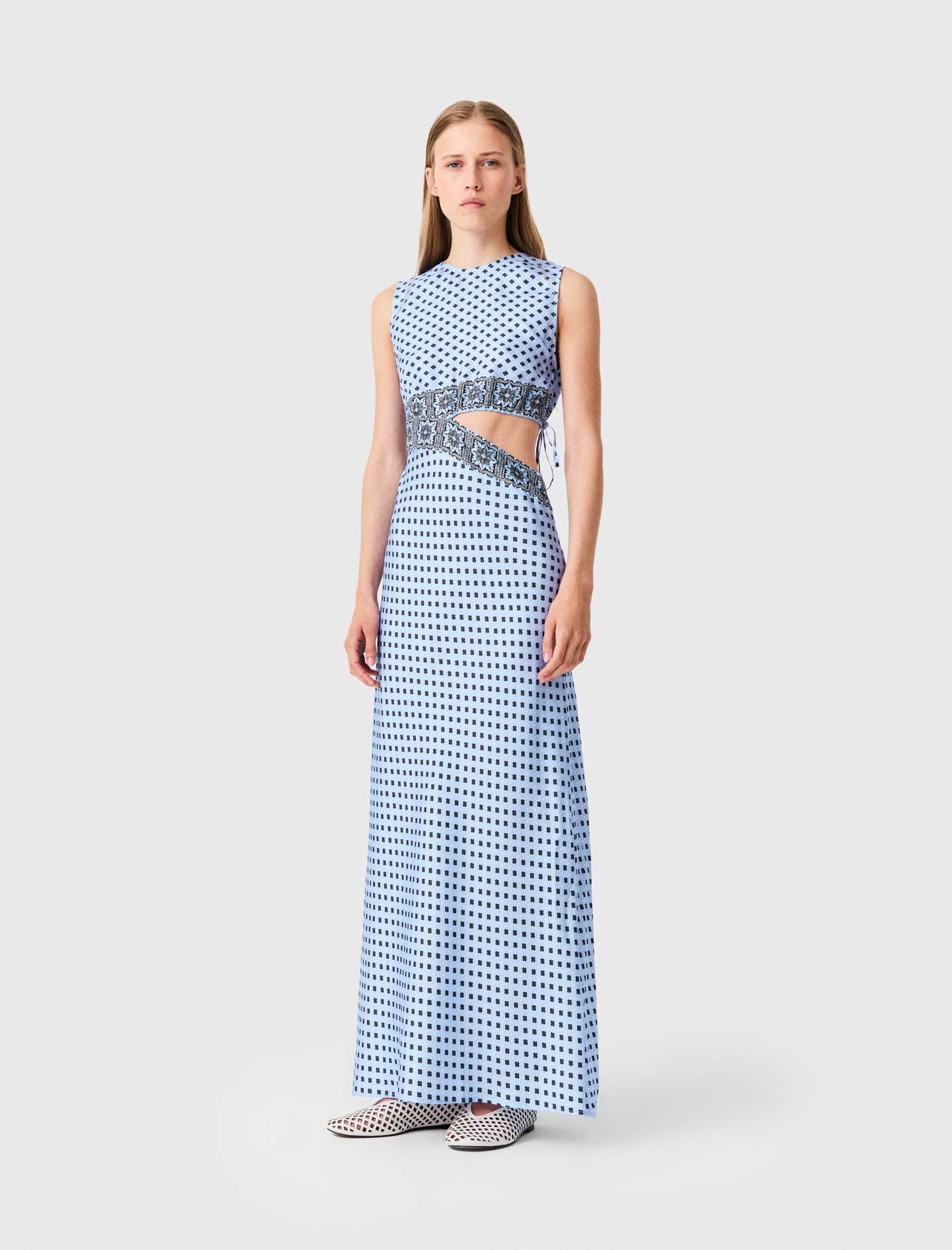 Robe Imprimée Avec Découpe - Bleu Clair Loungewear - Taille 40 - Maje