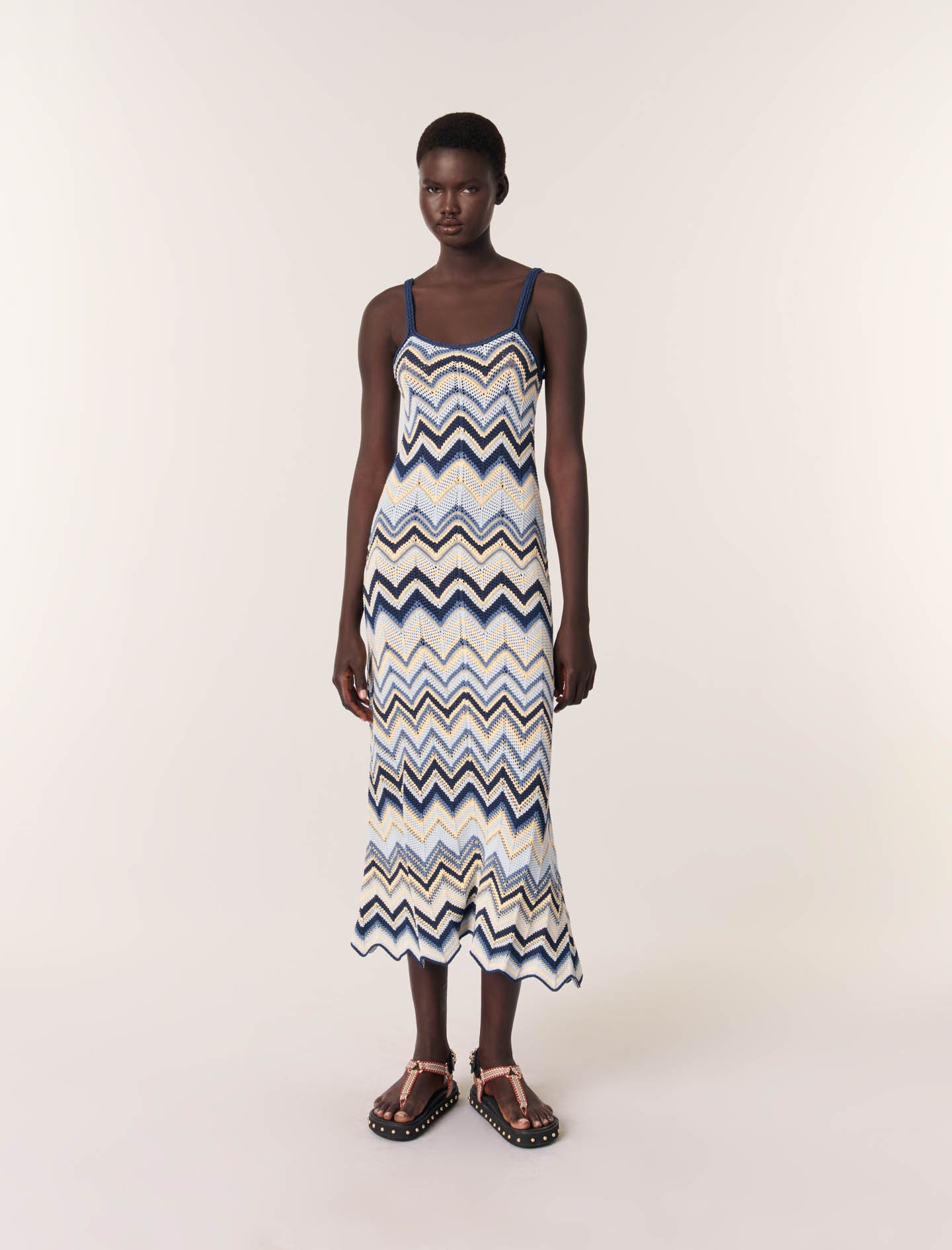 Robe Longue En Crochet - Multicolore - Maje - Modalova