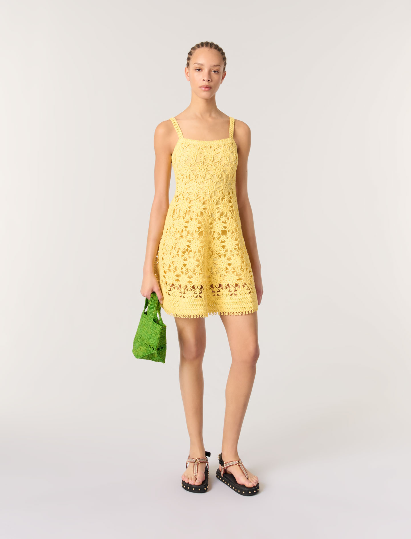 Robe Courte À Bretelles En Crochet - Maje - Modalova