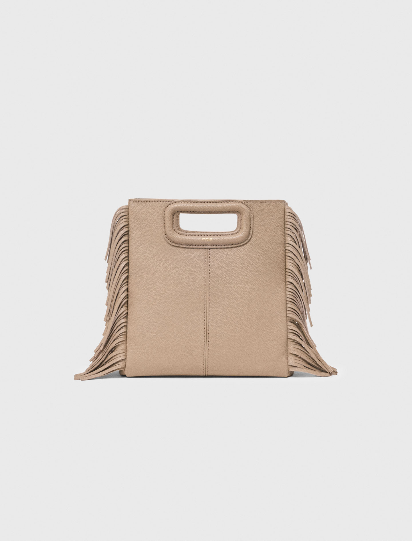 Sac M En Cuir Grainé - Marron - Maje