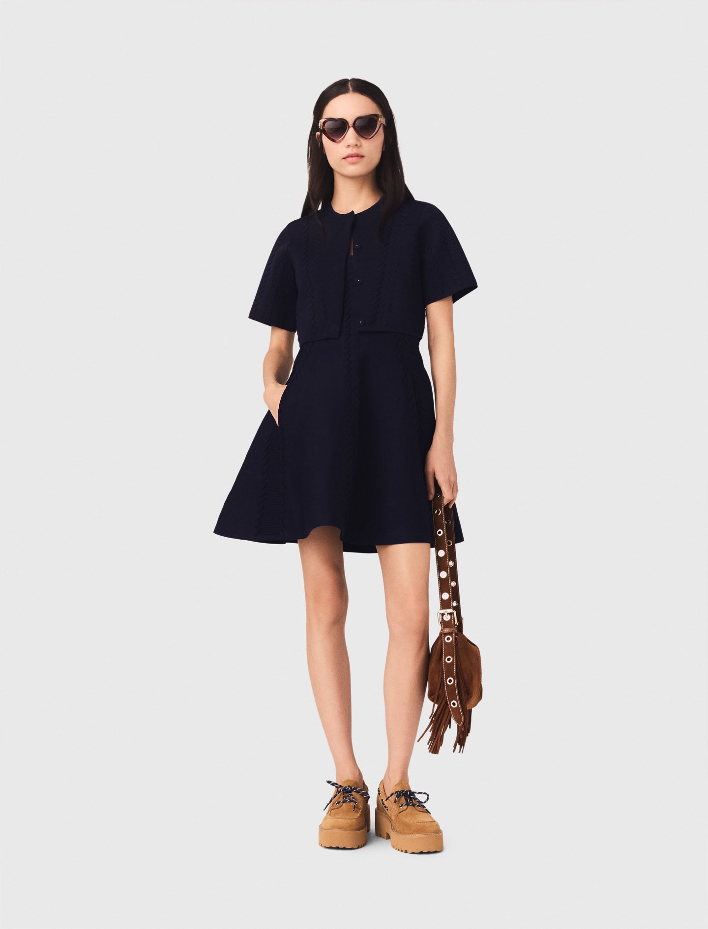 Cardigan Court - Bleu Marine - Taille 0 - Maje