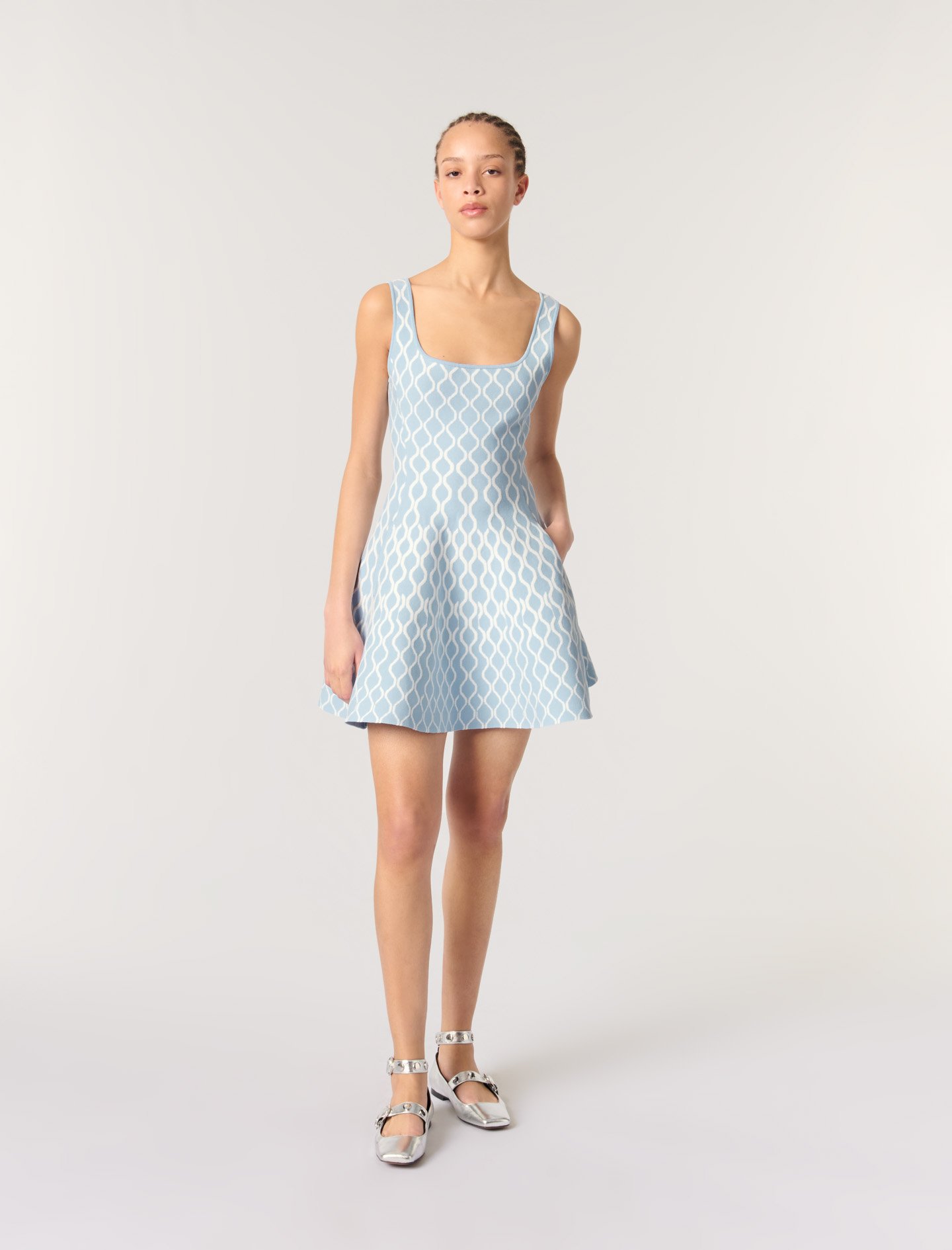 Robe Courte En Maille Jacquard - / - Maje - Modalova