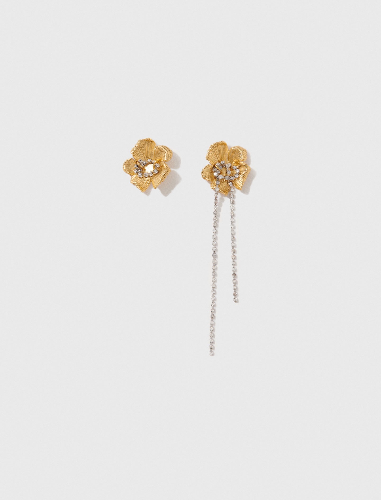 Boucles D'Oreilles Fleurs - Doré - Maje