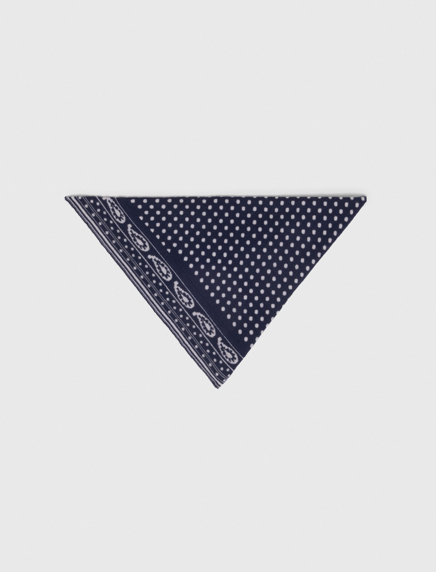 Echarpe Triangle Réversible - Marine Pois Bandana Print - Maje