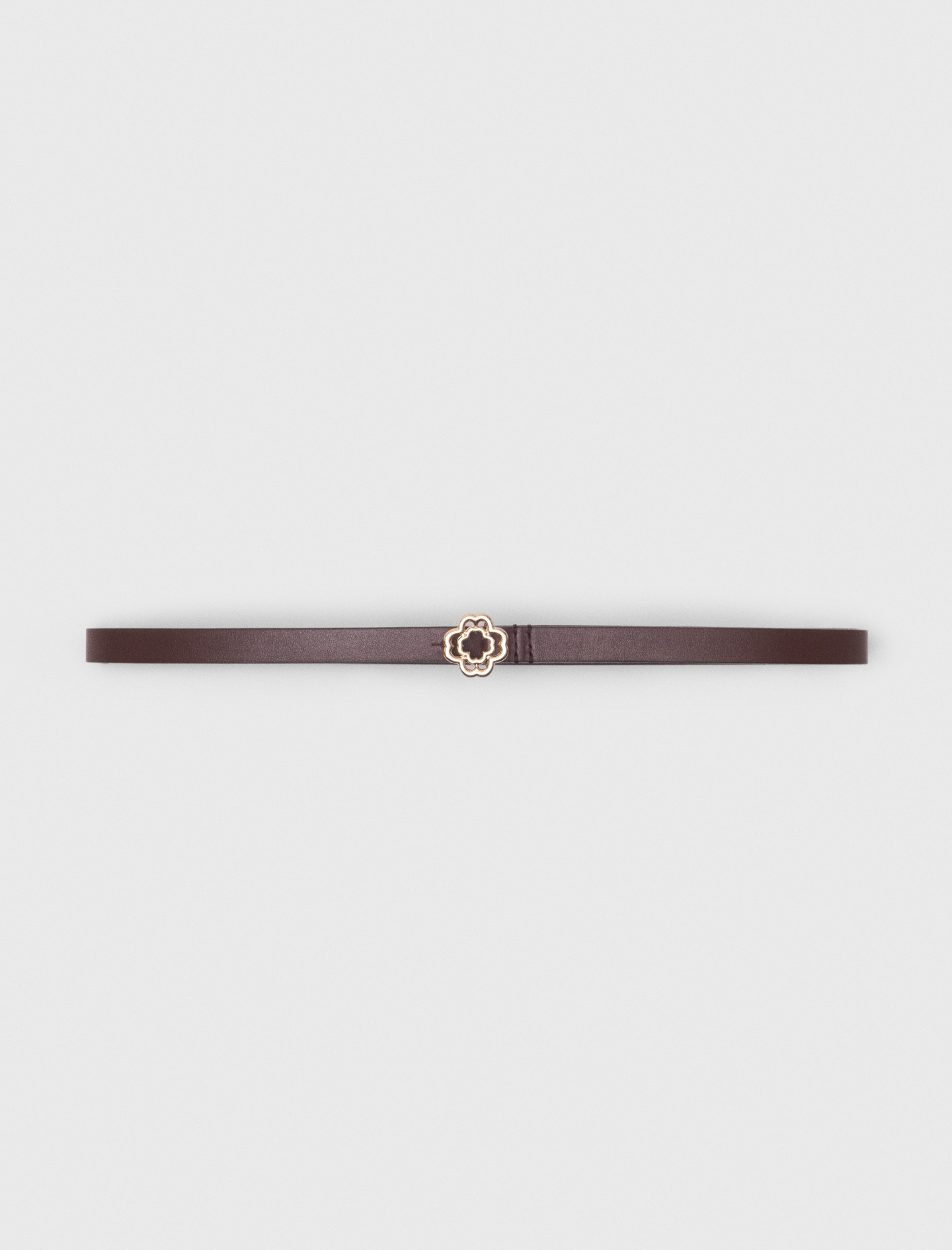 Ceinture fine Clover marron pour femme | Maje