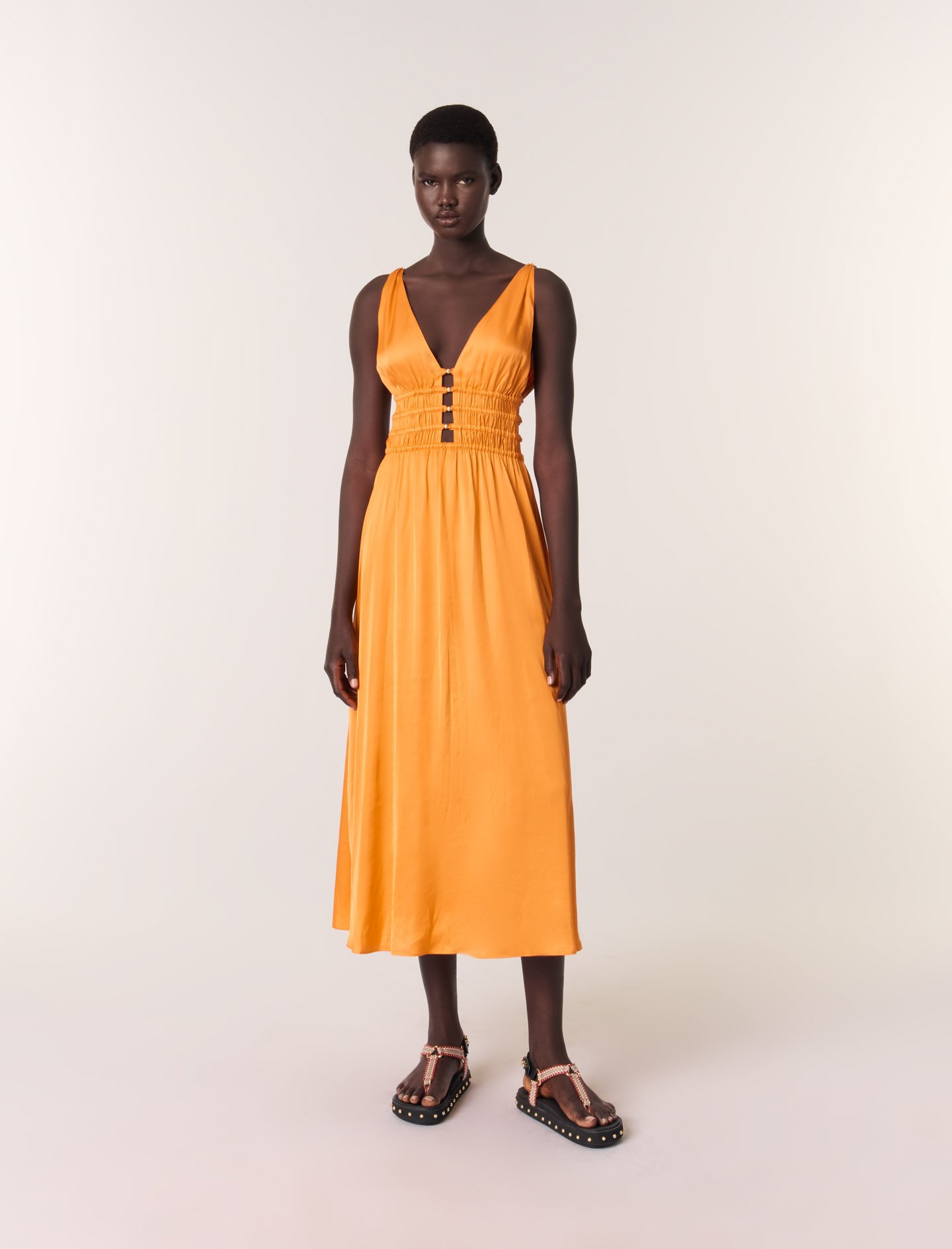 Robe Longue Satinée - Maje - Modalova