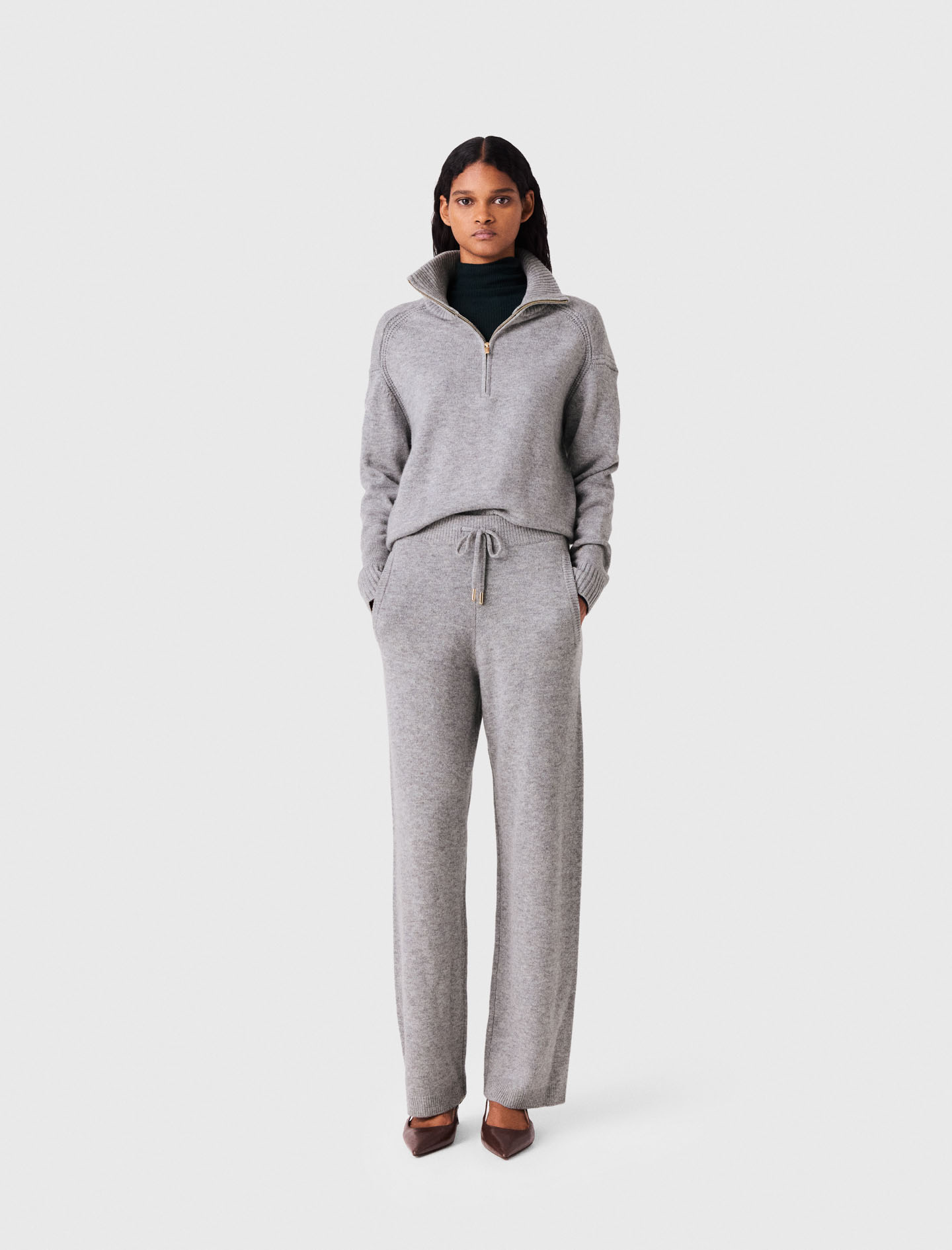 Pantalon En Maille - Gris - Taille 38 - Maje