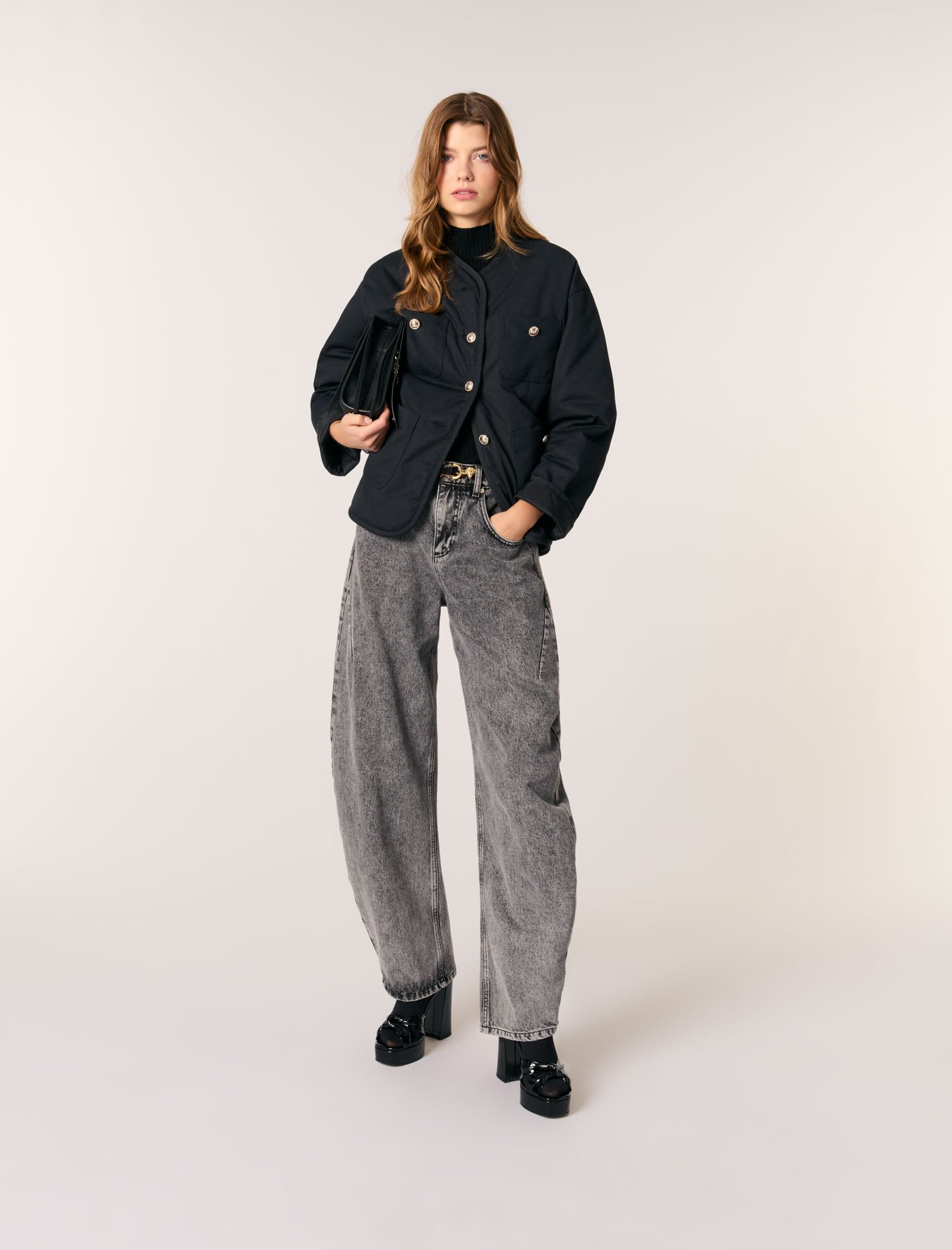 Manteau Matelassé Réversible - Noir - Maje