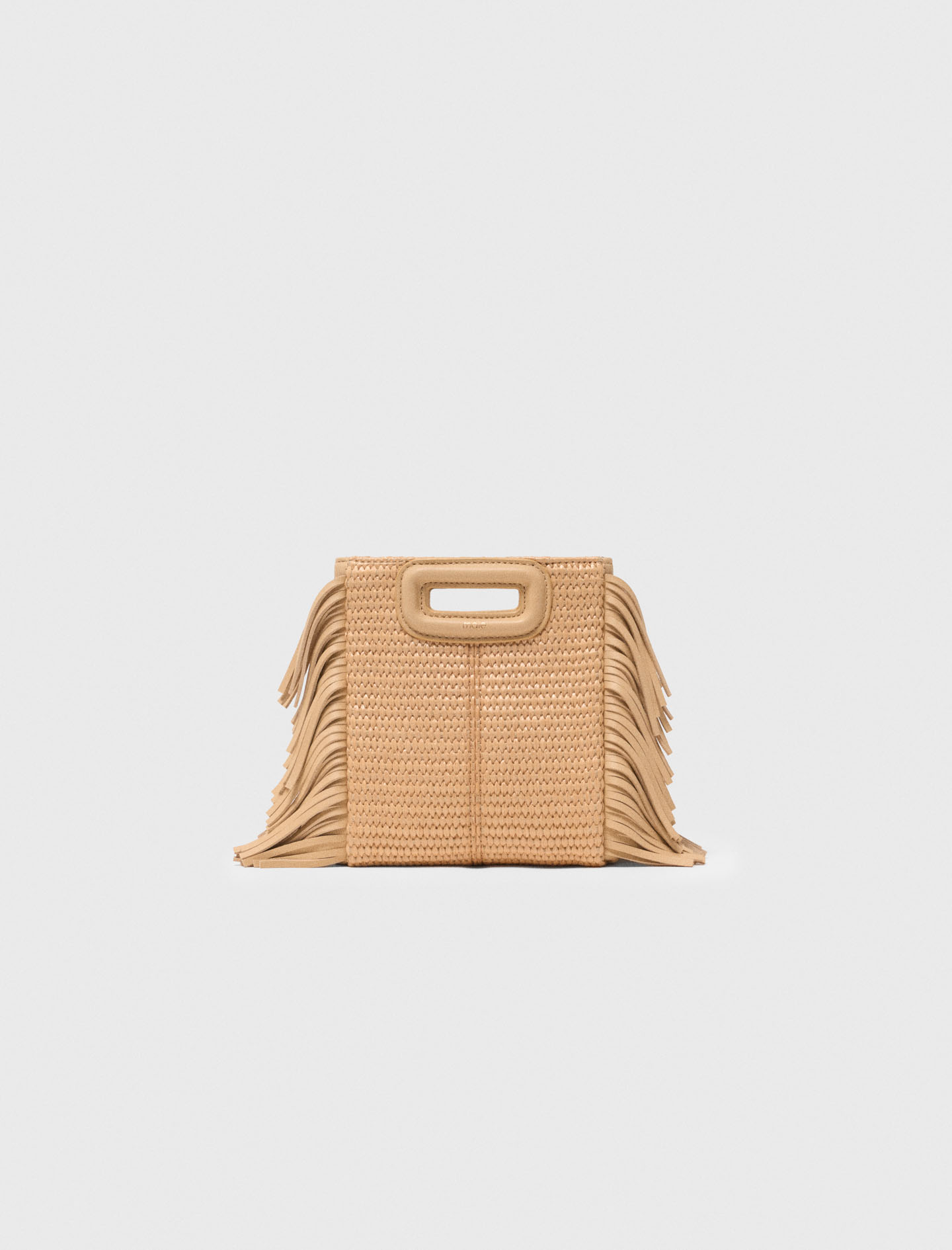 Sac M Mini En Matière Effet Raphia - Beige - Maje
