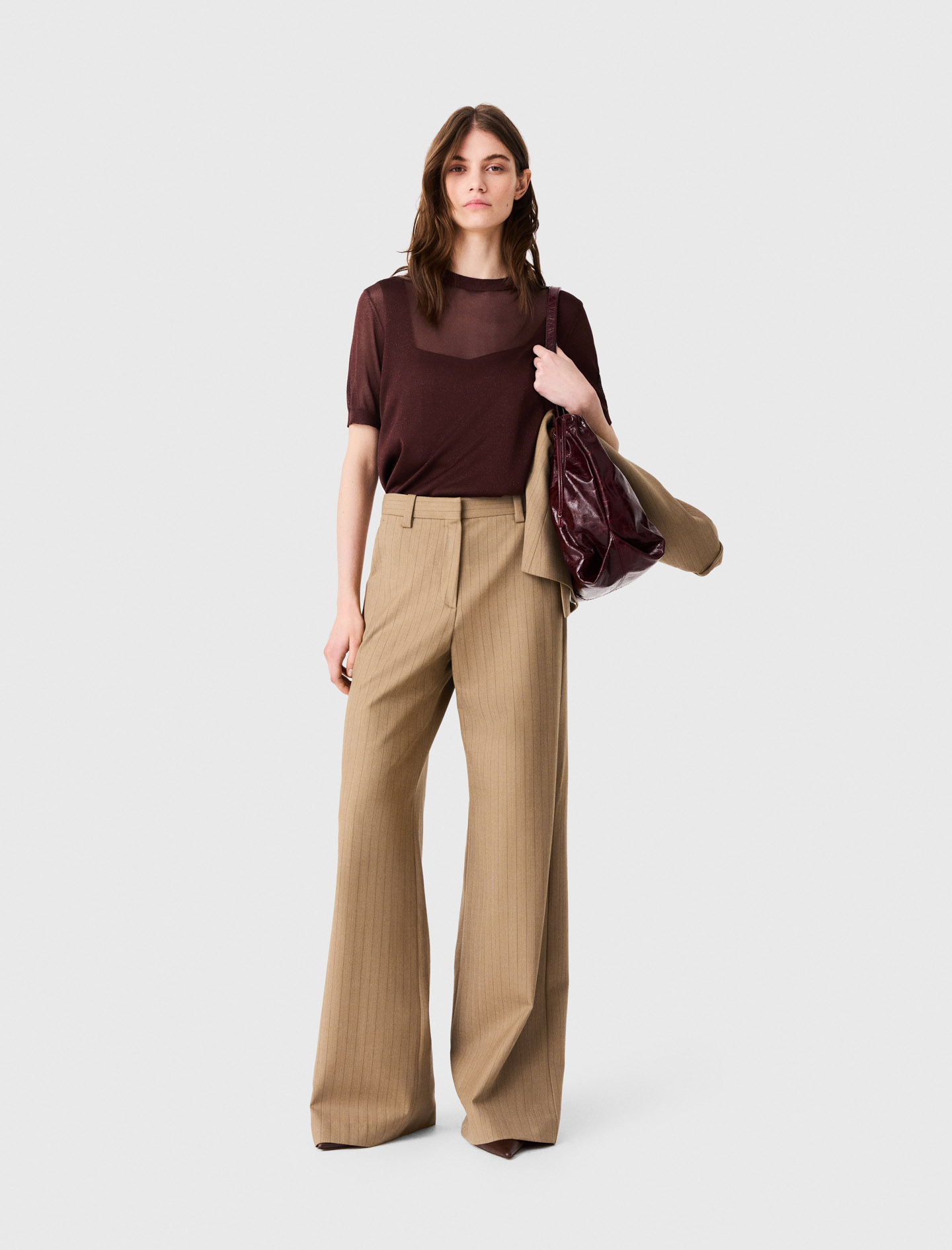 Maje Pantalon De Tailleur In Beige
