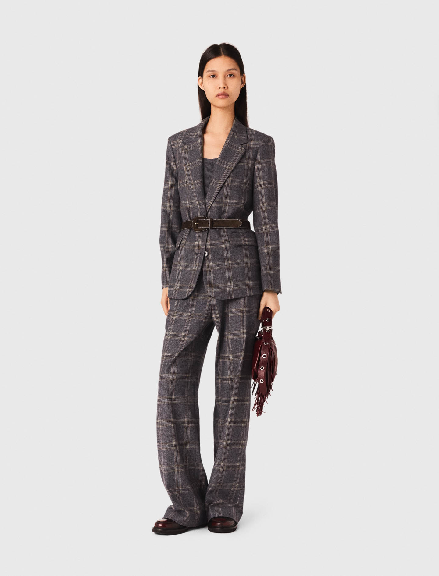 Maje Suit Jacket In Gray