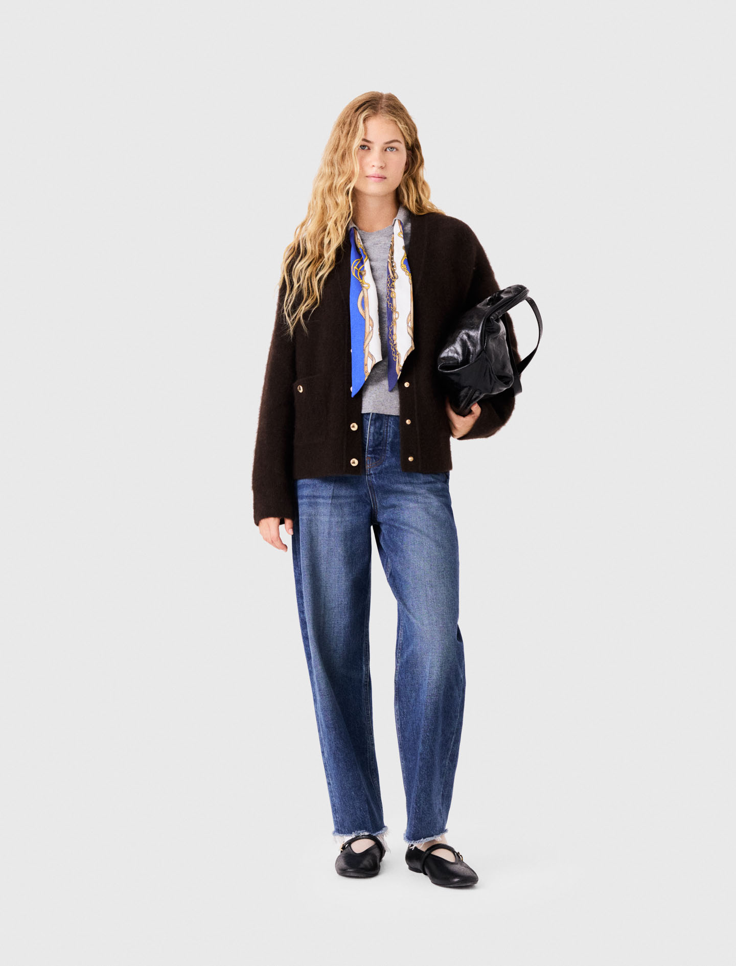 Cardigan Long En Yak - Marron Fonce - Taille 2 - Maje