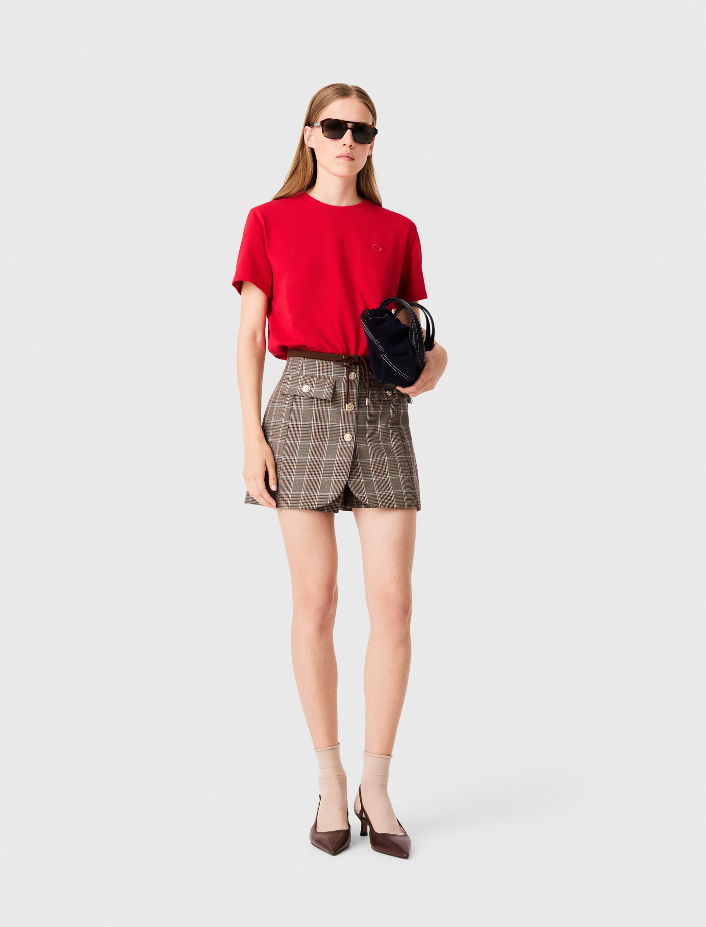 T-shirt Avec Logo Brodé - Rouge - Taille 2 - Maje