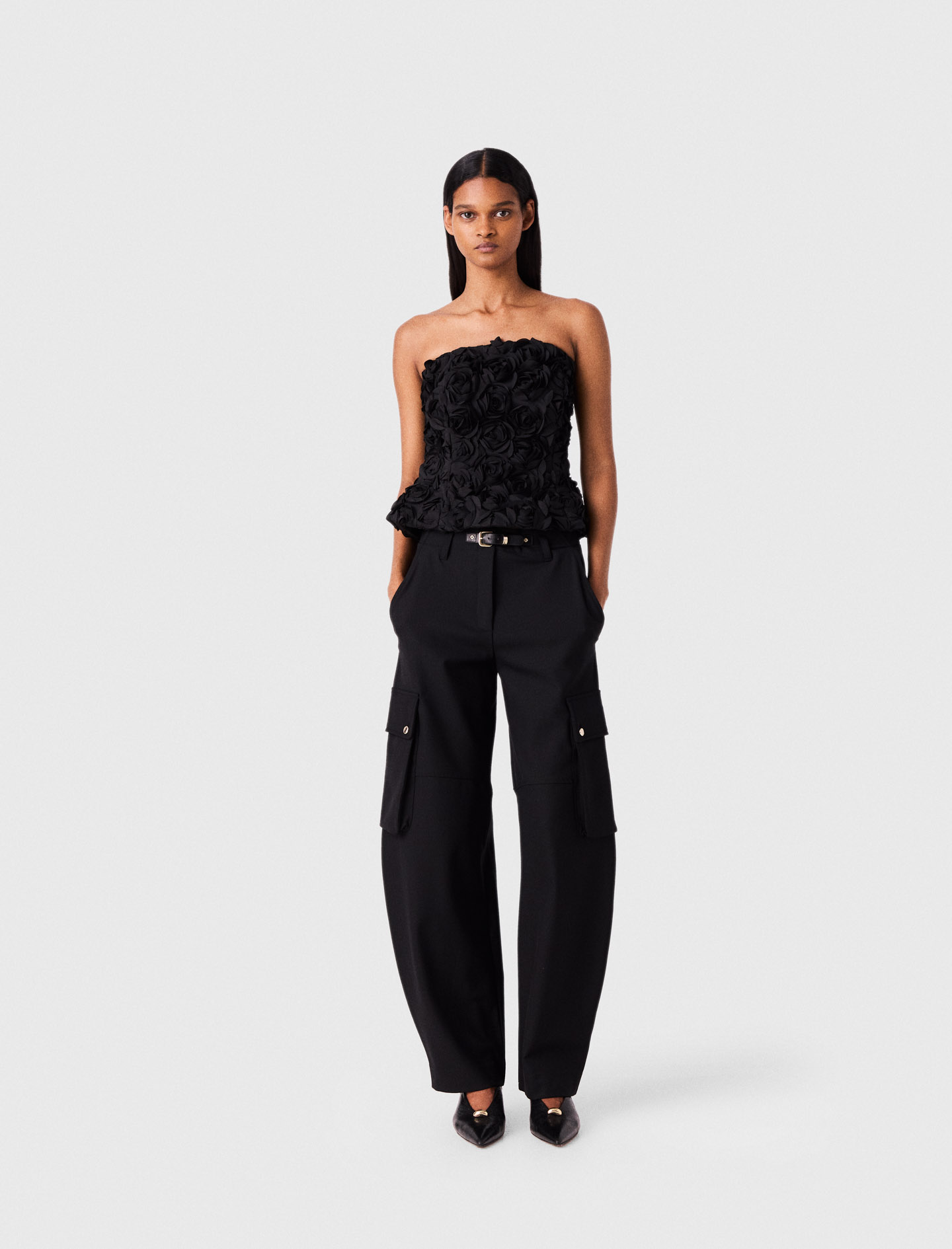 Pantalon Cargo - Noir - Taille 36 - Maje