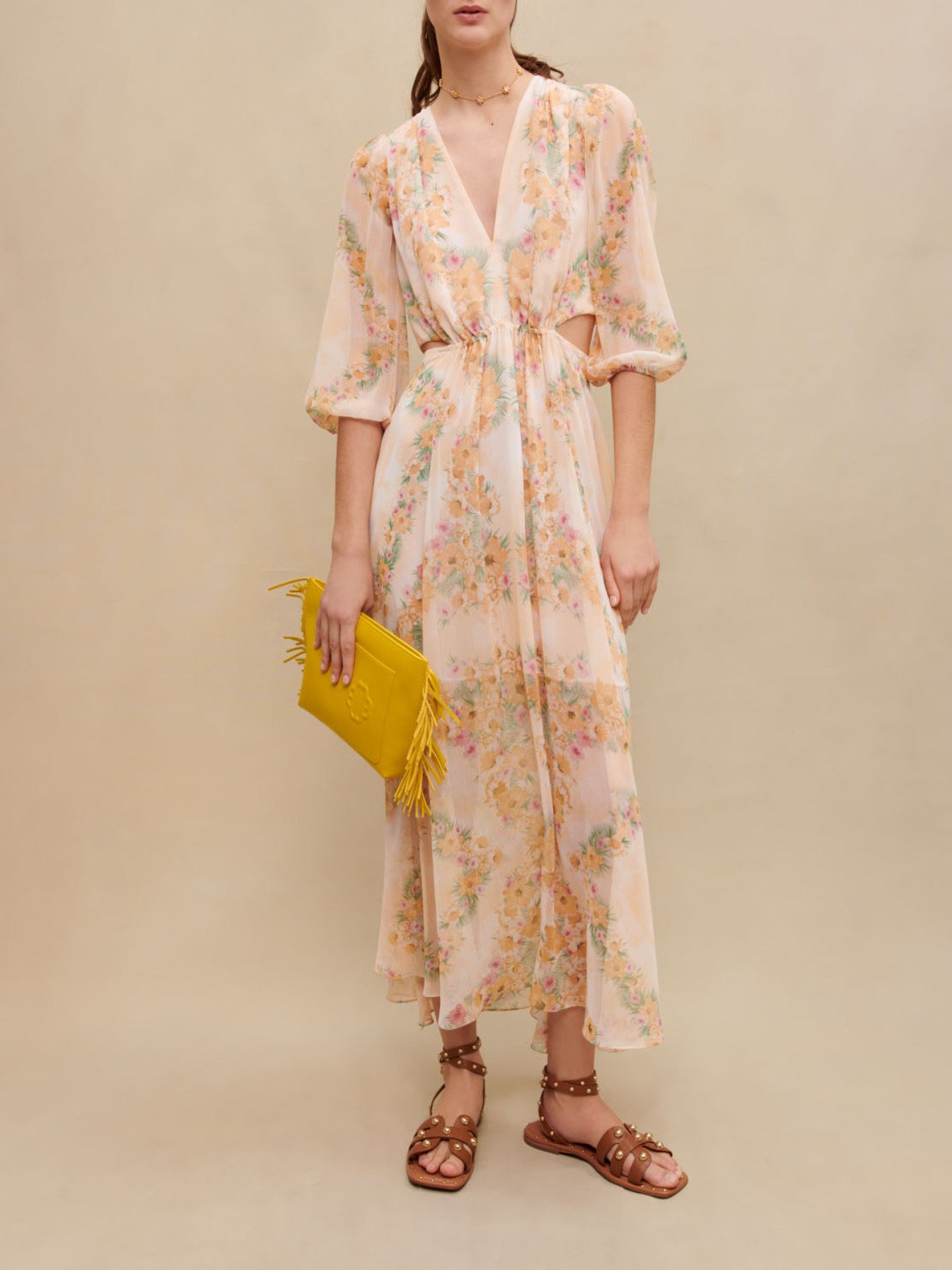 Robe longue ajourée pour femme | Maje