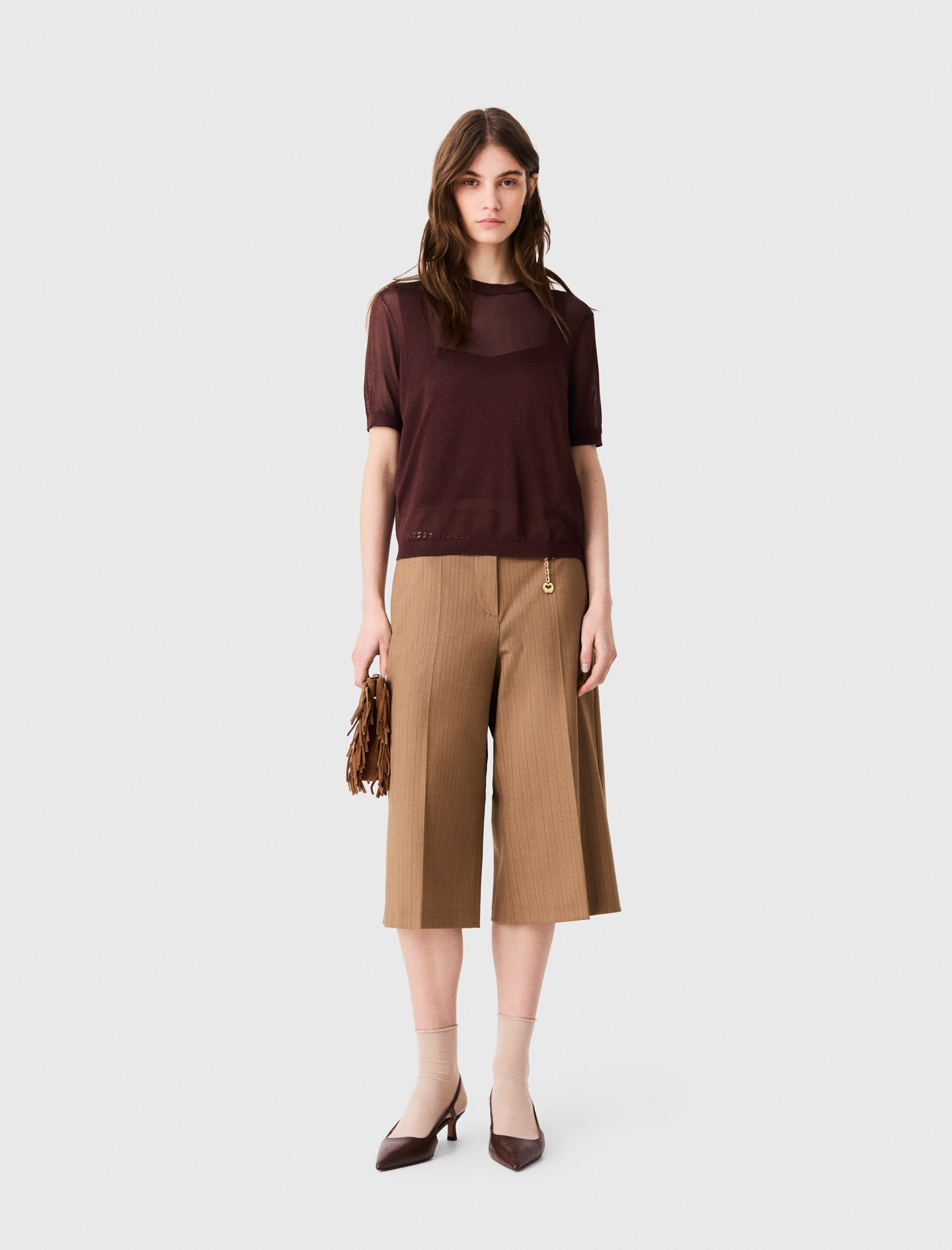 Pull 2-en-1 - Marron - Taille 0 - Maje